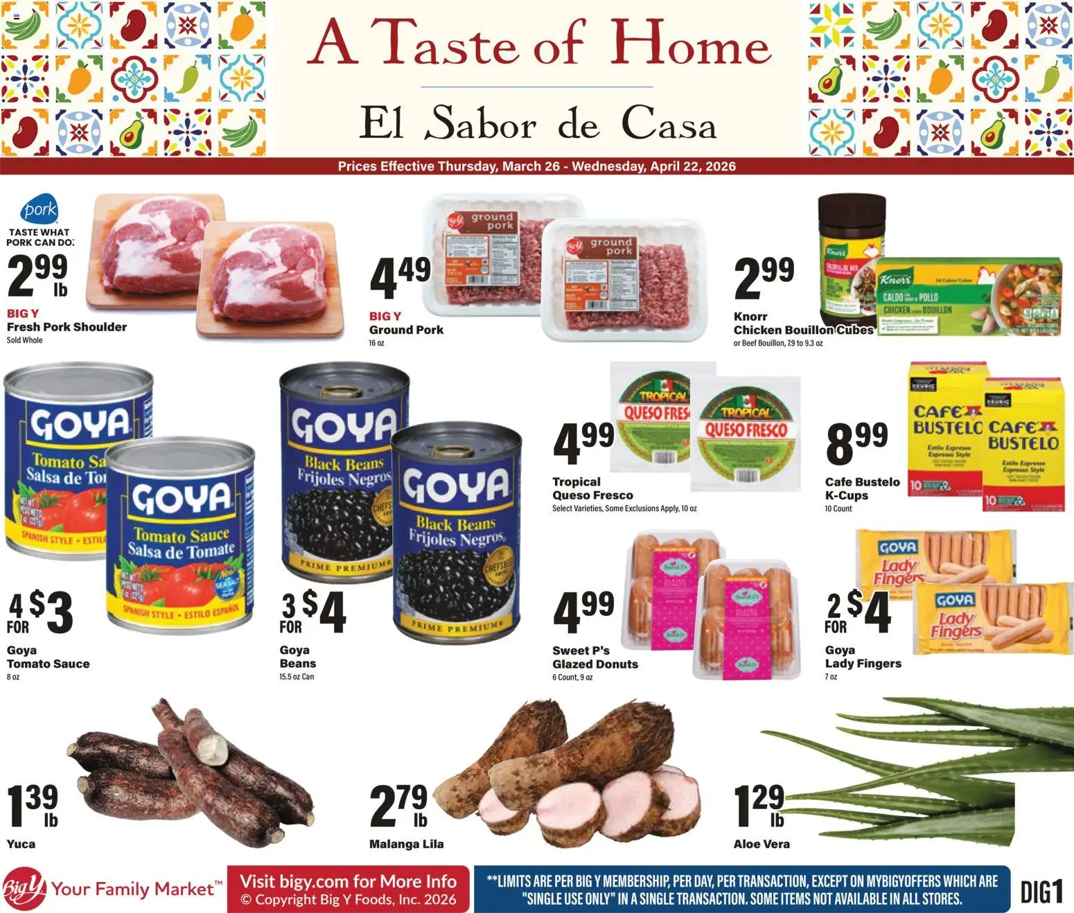 Ad Preview of Big Y Big Y A Taste of Home from 03/26/2026