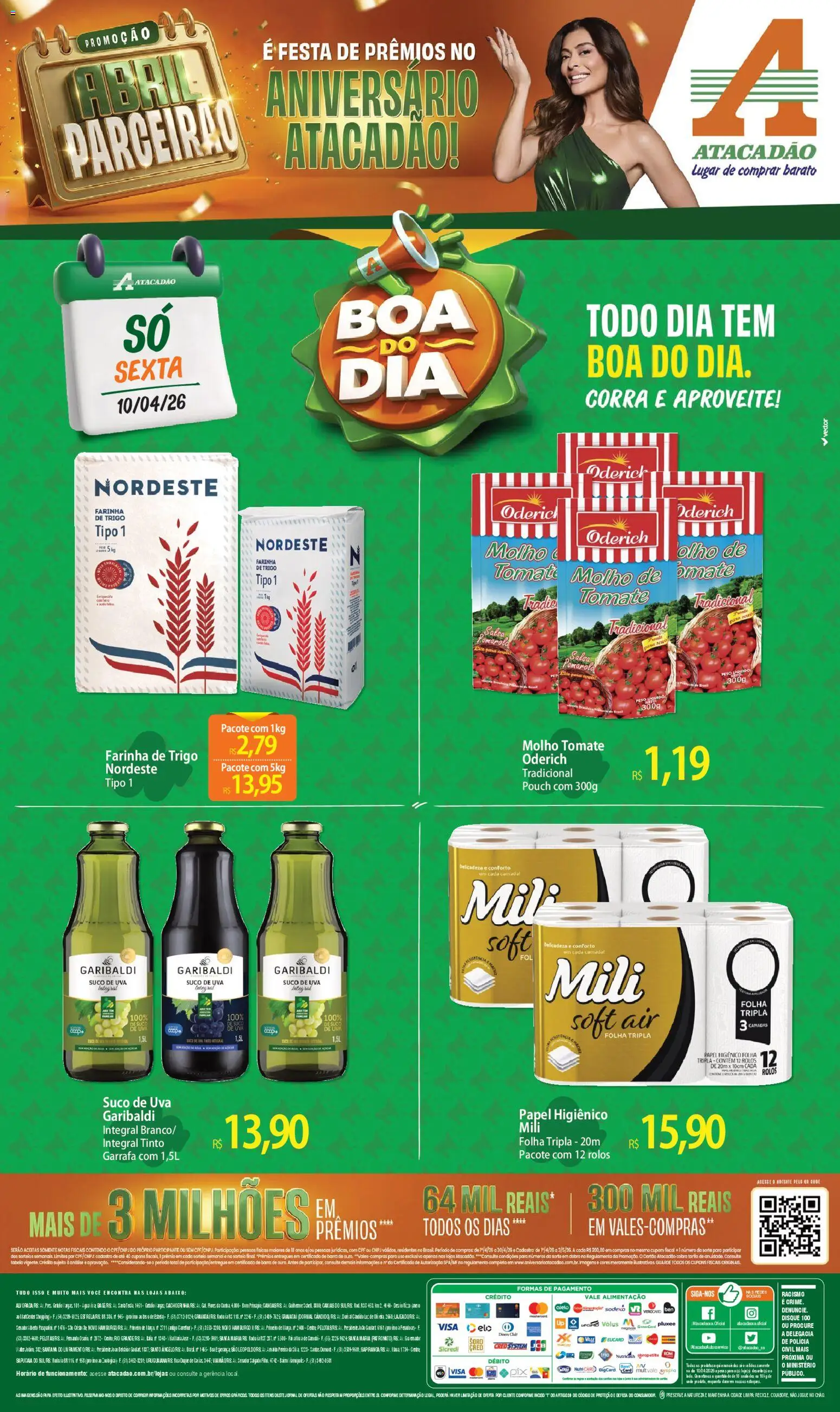 Pré-Visualização do folheto "Atacadão ofertas - RS" da loja Atacadão válido a partir de 10/04/2026