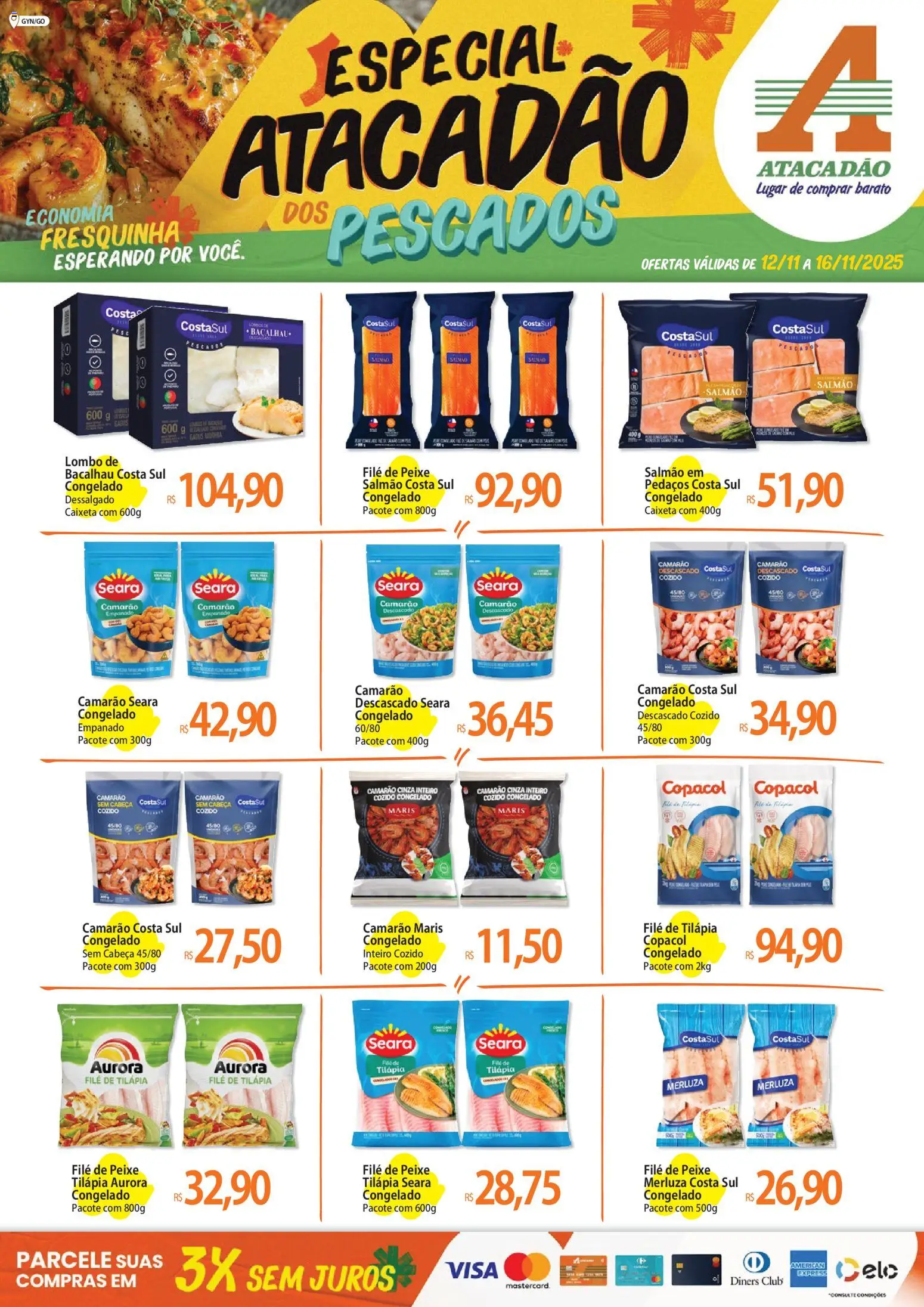 Pré-Visualização do folheto "Ofertas - GO" da loja Atacadão válido a partir de 12/11/2025