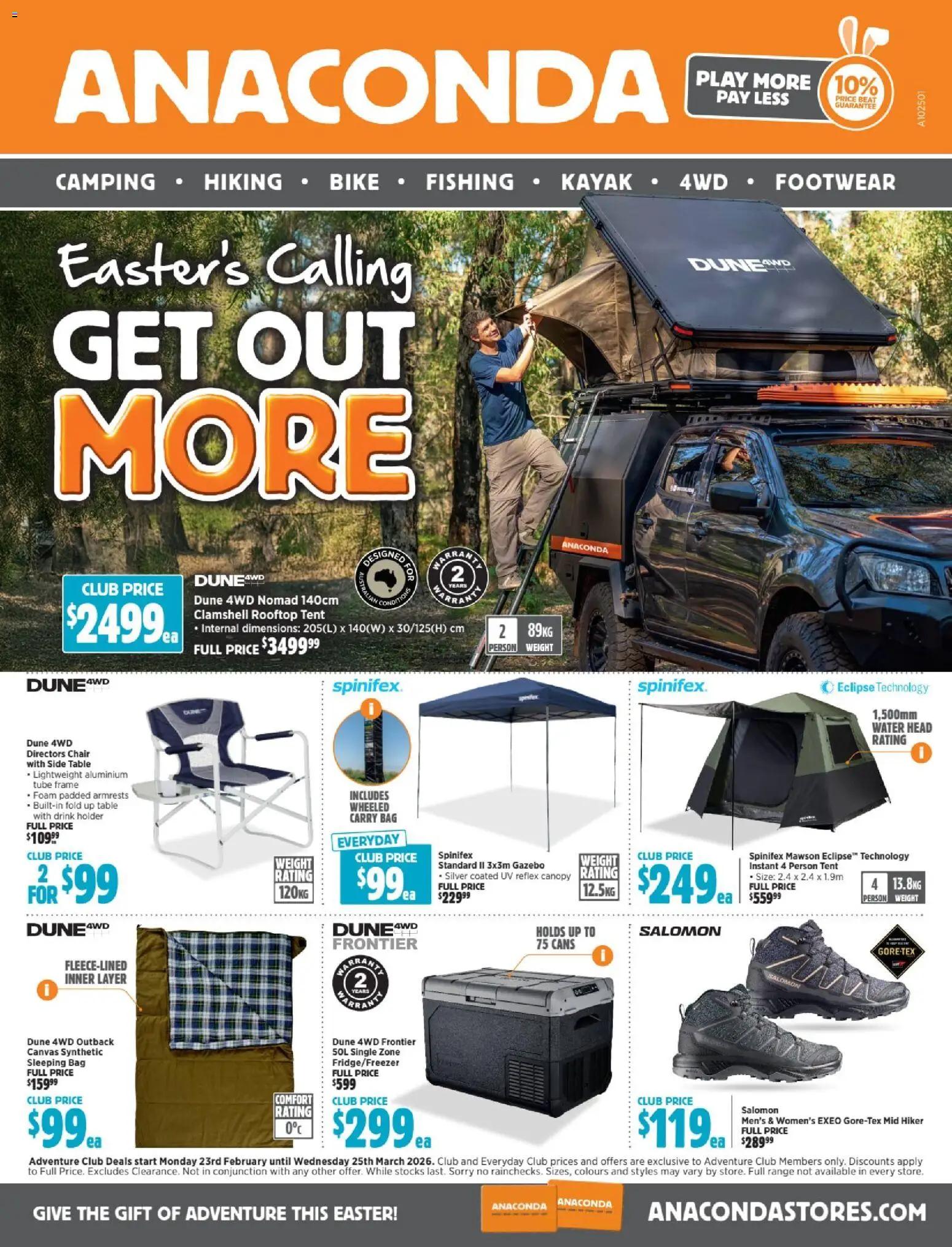 Preview of catalogue Easter's Calling Get Out More from shop Anaconda valid 23/02/2026