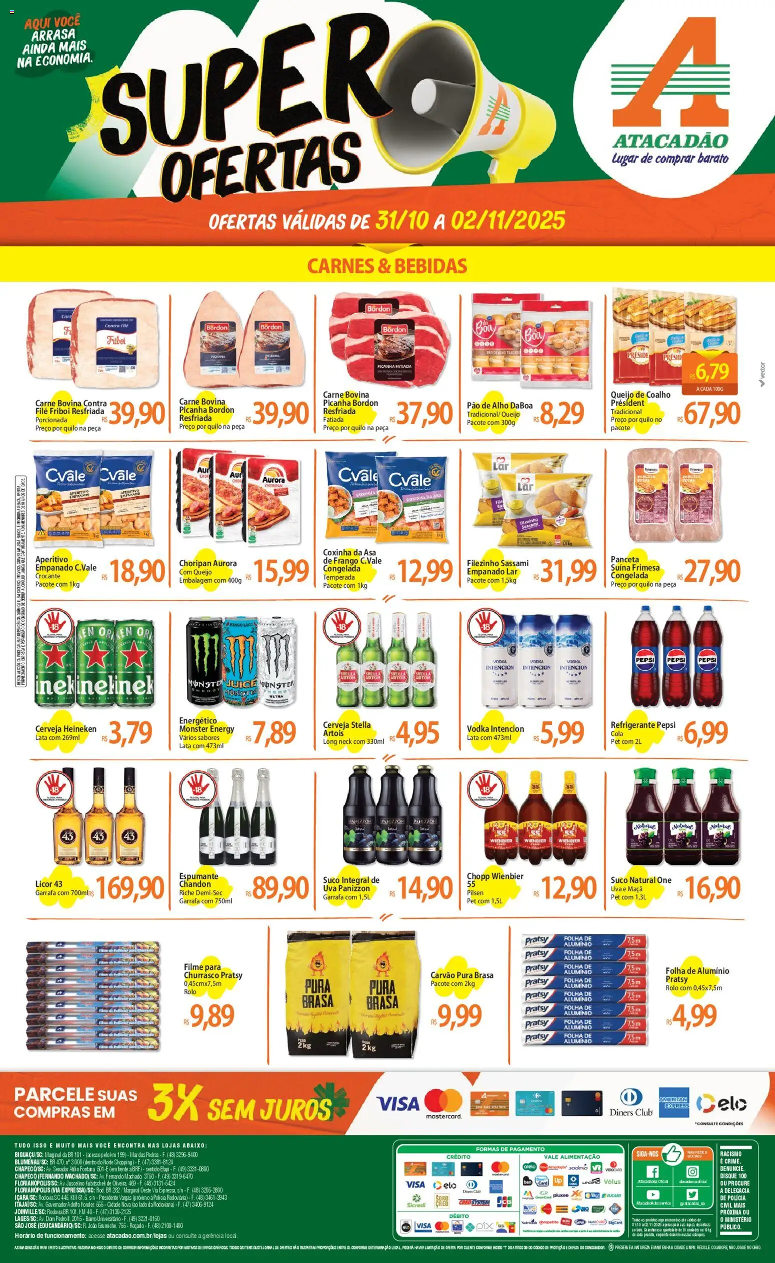 Pré-Visualização do folheto "Ofertas - SC" da loja Atacadão válido a partir de 31/10/2025