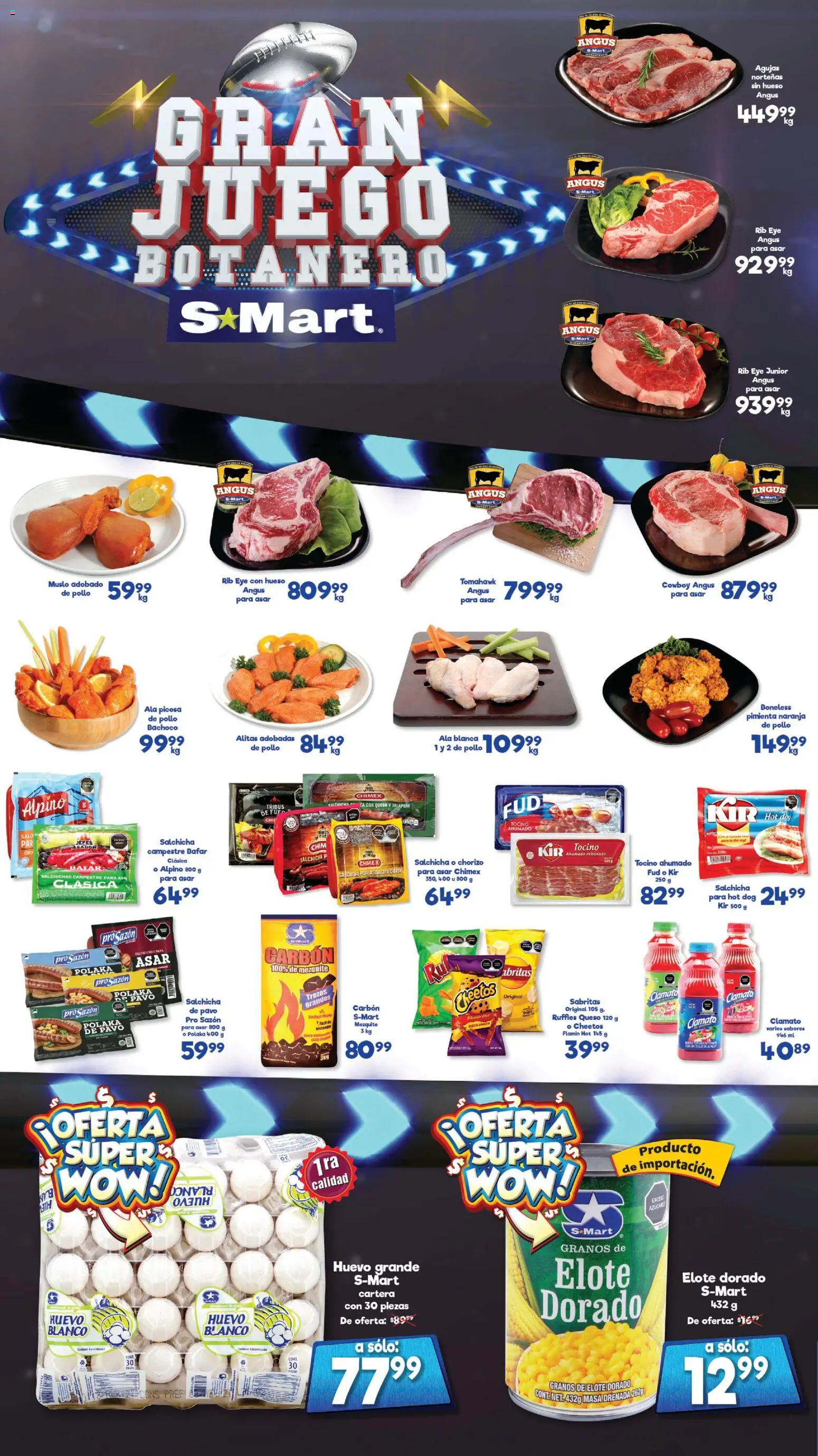 Vista previa las ofertas de la tienda S-Mart - Folleto Ofertas de feria Monterrey desde el 03/02/2026 - Huevo, Masa, Pavo, Pimienta, Chorizo, Tocino, Salchicha, Salchichas