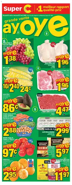 Preview of leaflet Weekly flyer / circulaire from shop Super C is valid from Aug 21, 2025