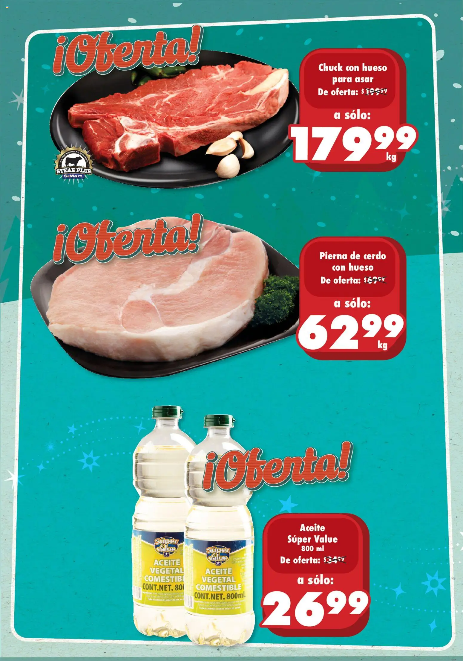 Vista previa las ofertas de la tienda S-Mart - Folleto Ofertas de Feria Juárez desde el 07/11/2025 - Aceite, Cerdo, Pierna de cerdo, Steak