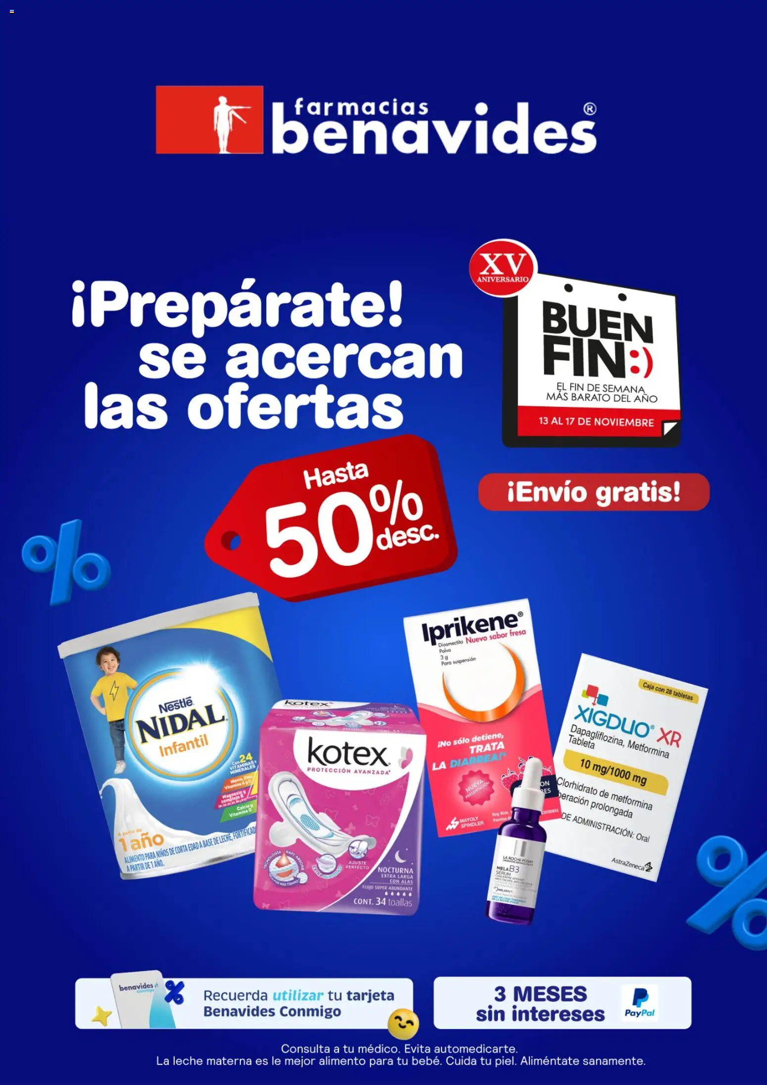 Vista previa las ofertas de la tienda Farmacia Benavides - Buen Fin aviso desde el 07/11/2025 - Fresa, Vitaminas, Leche, Caja, Serum, Toallas, Tableta, Polvo
