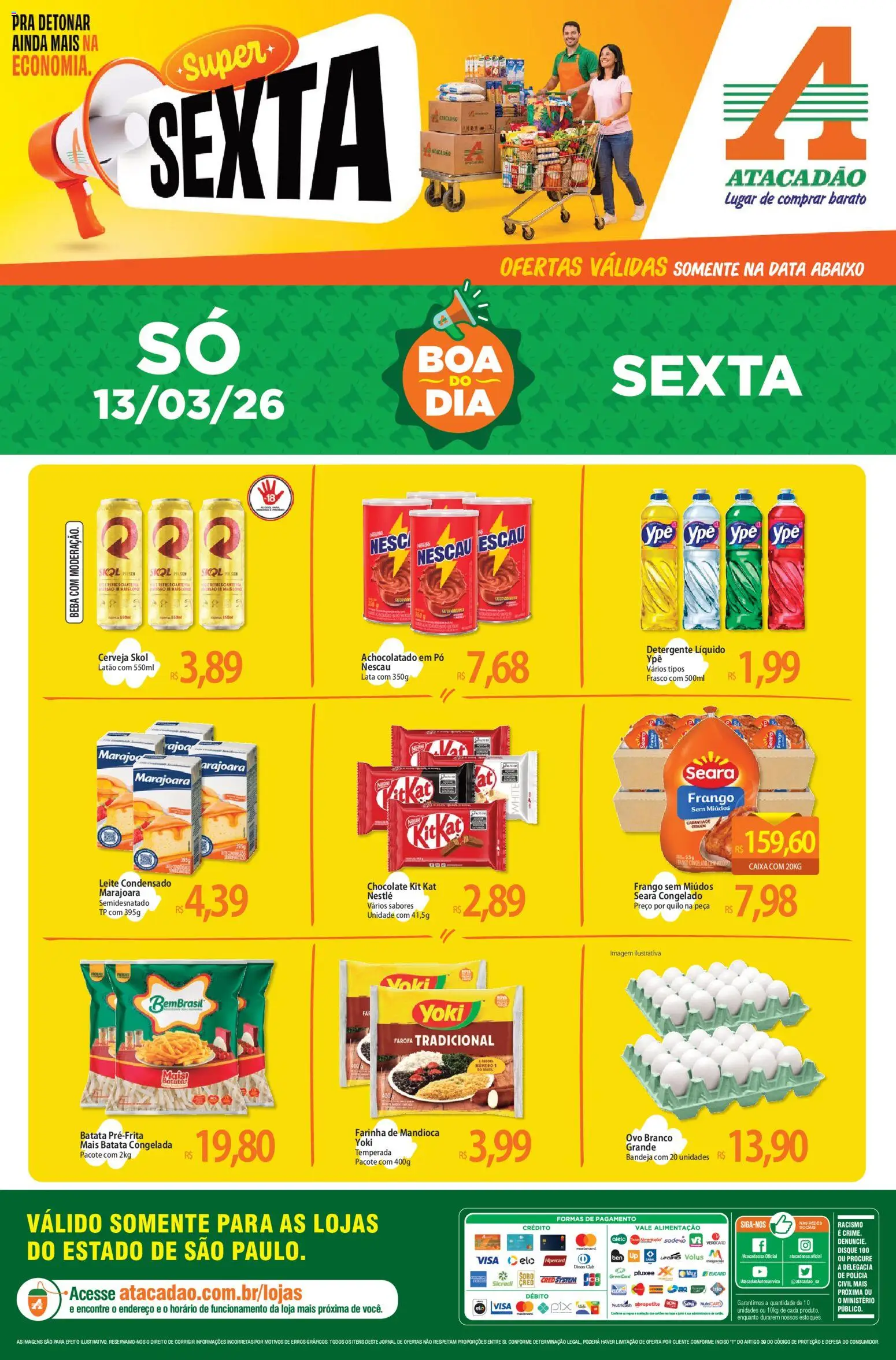 Pré-Visualização do folheto "Atacadão ofertas - SP" da loja Atacadão válido a partir de 13/03/2026