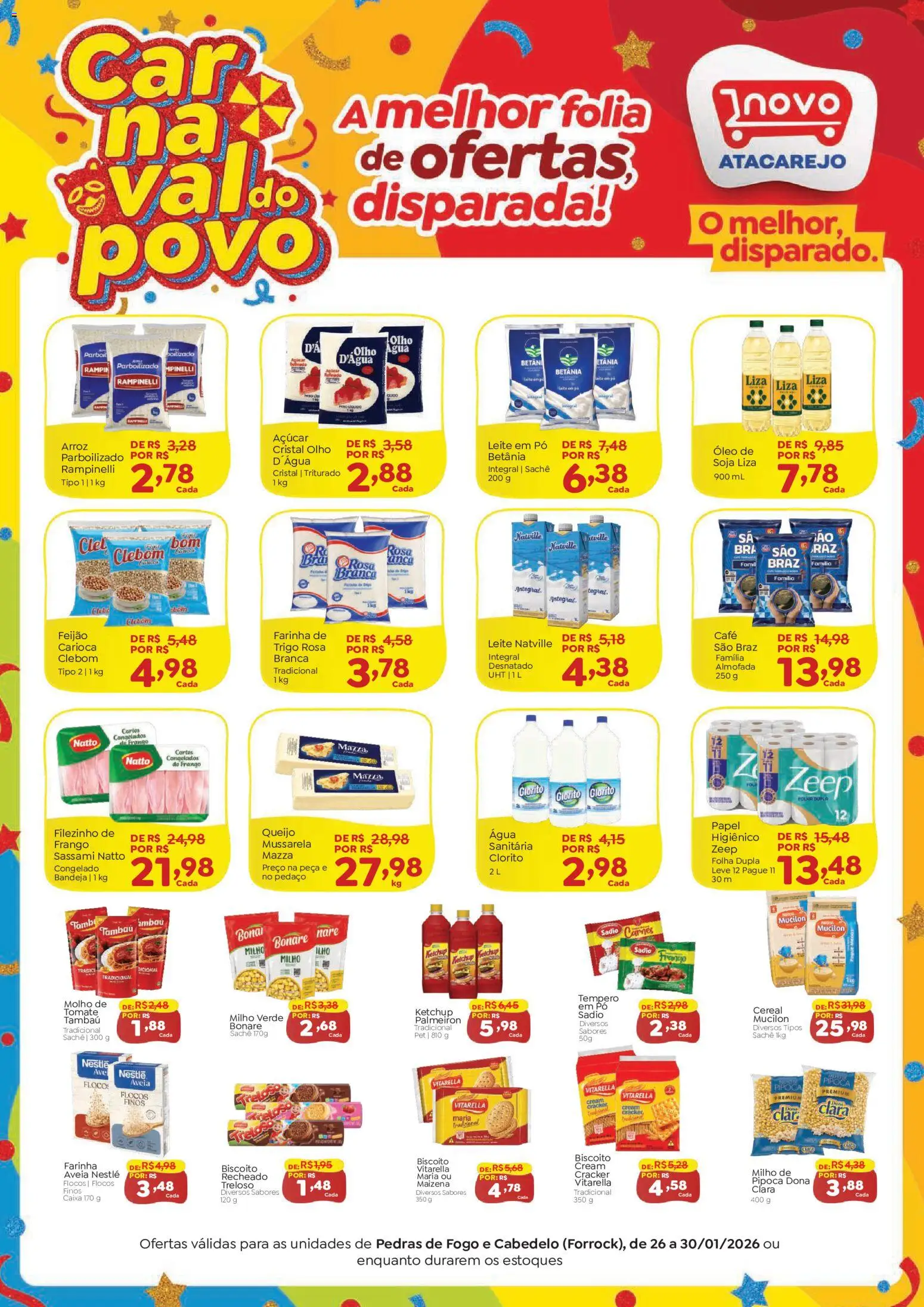 Pré-Visualização do folheto "Ofertas da semana" da loja Novo Atacarejo válido a partir de 26/01/2026