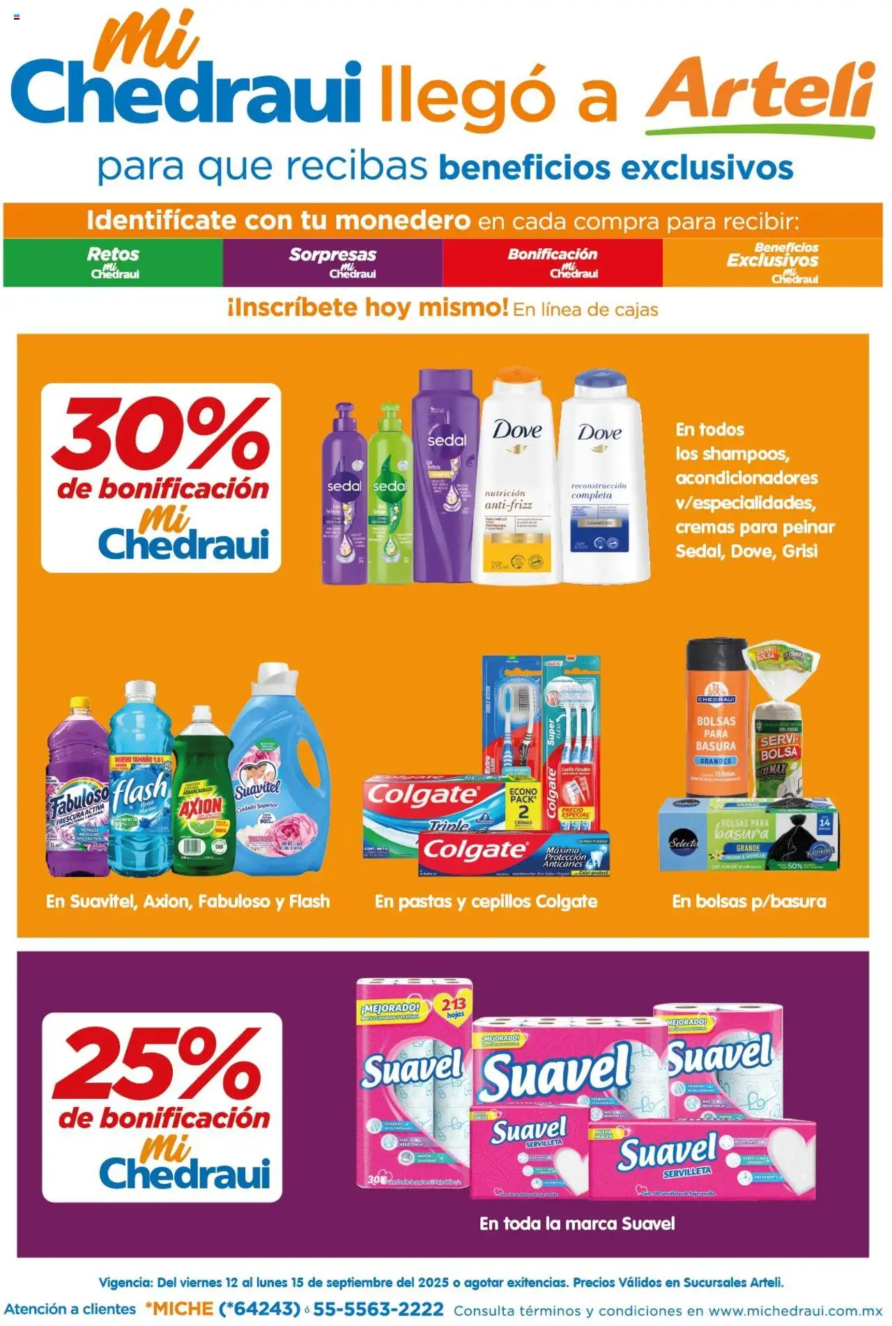 Folleto MiChedraui Arteli y sus promociones válidas desde el 12/09/2025 - Número de página 1