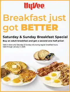 Ad Preview of HyVee Weekday Breakfast Special from 10/27/2025
