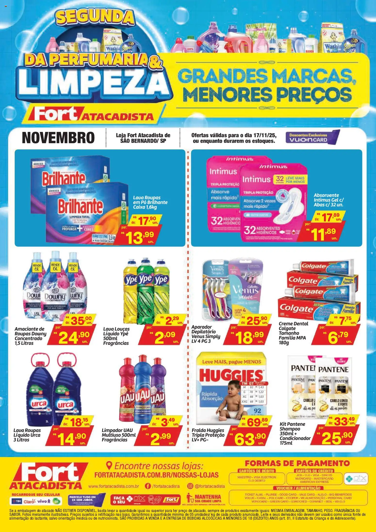 Pré-Visualização do folheto "Ofertas Perfumaria e Limpeza" da loja Fort Atacadista válido a partir de 17/11/2025
