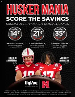 Ad Preview of HyVee Husker Mania from 08/31/2025