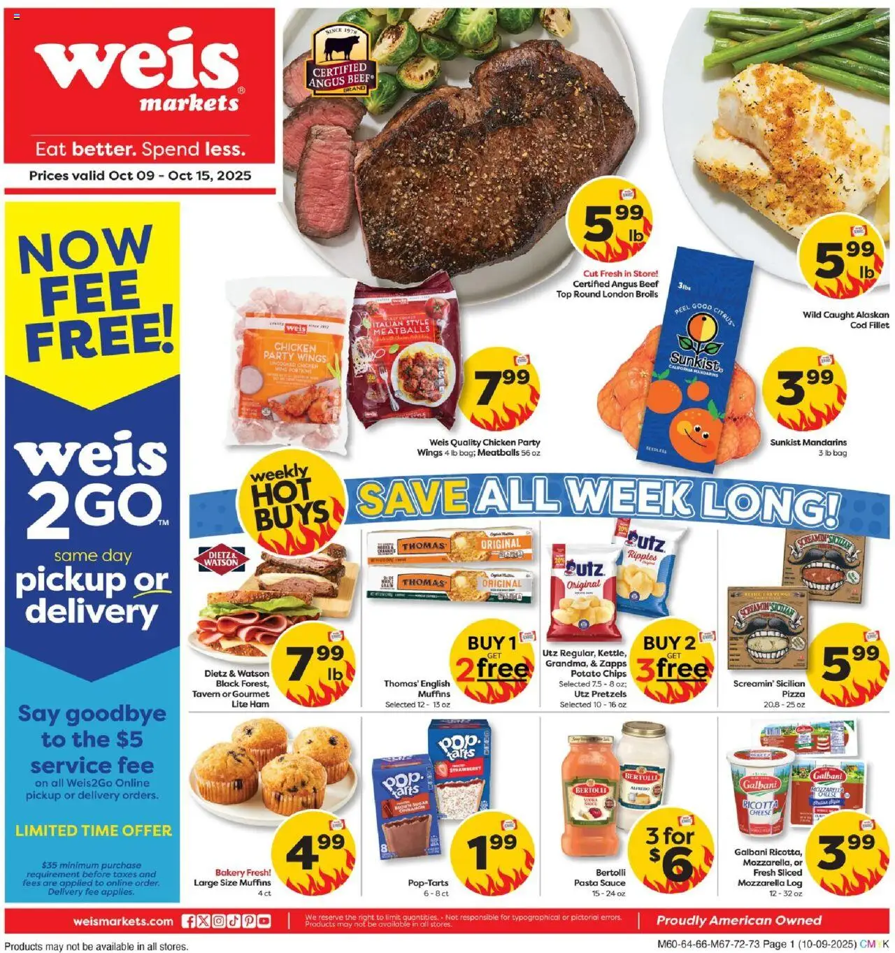 Weis Weekly Ad from 10/09/2025 - Flyer - Page number 1