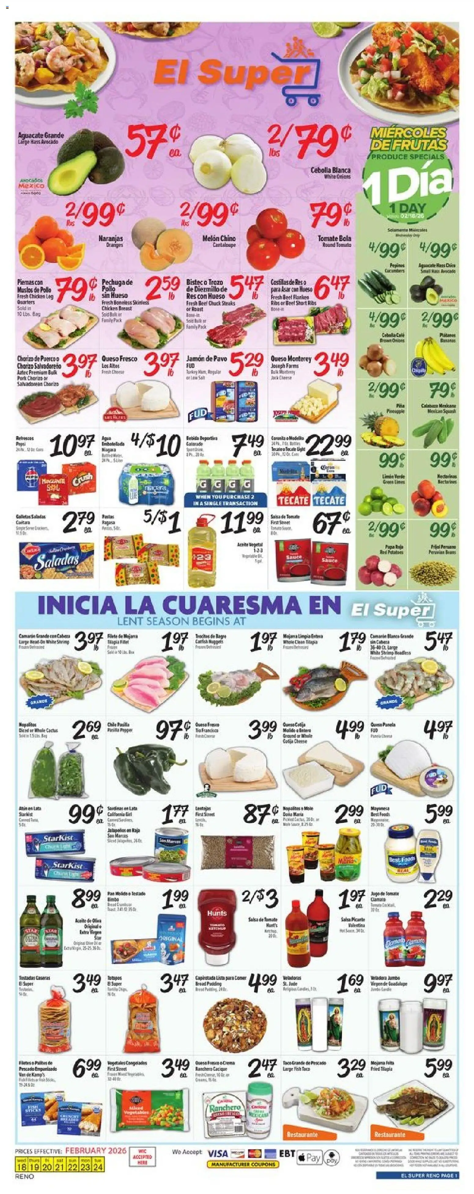 Ad Preview of El Super Weekly Ad from 02/18/2026