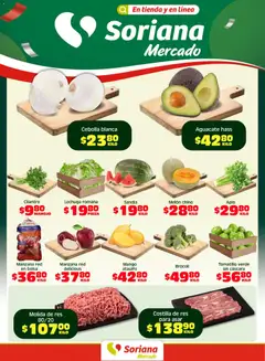 Vista previa las ofertas de la tienda Soriana - Soriana Fin de Semana Mercado: Ags, Nay, Jal, Qro, Col, Mich, Gto, Hgo, Tlax, Mor, Pue, Gro, Oax, Edo. de Mex, CDMX, Zac y SLP desde el 10/04/2026 