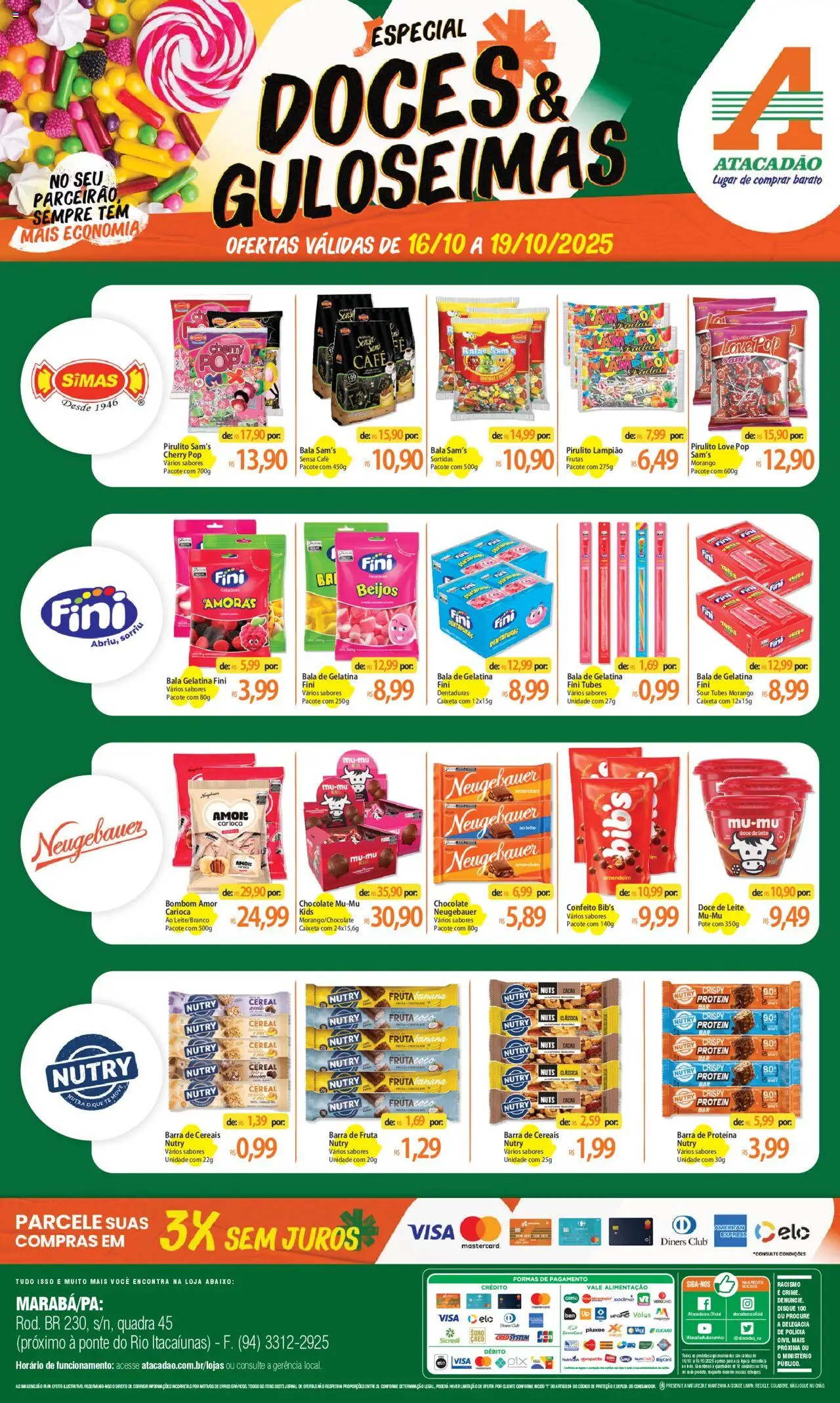 Atacadão folheto "Ofertas - PA" válido a partir de 16/10/2025 - número de página 1 - Coco, Frutas, Leite, Proteína, Bombom, Gelatina, Bala, Cereais