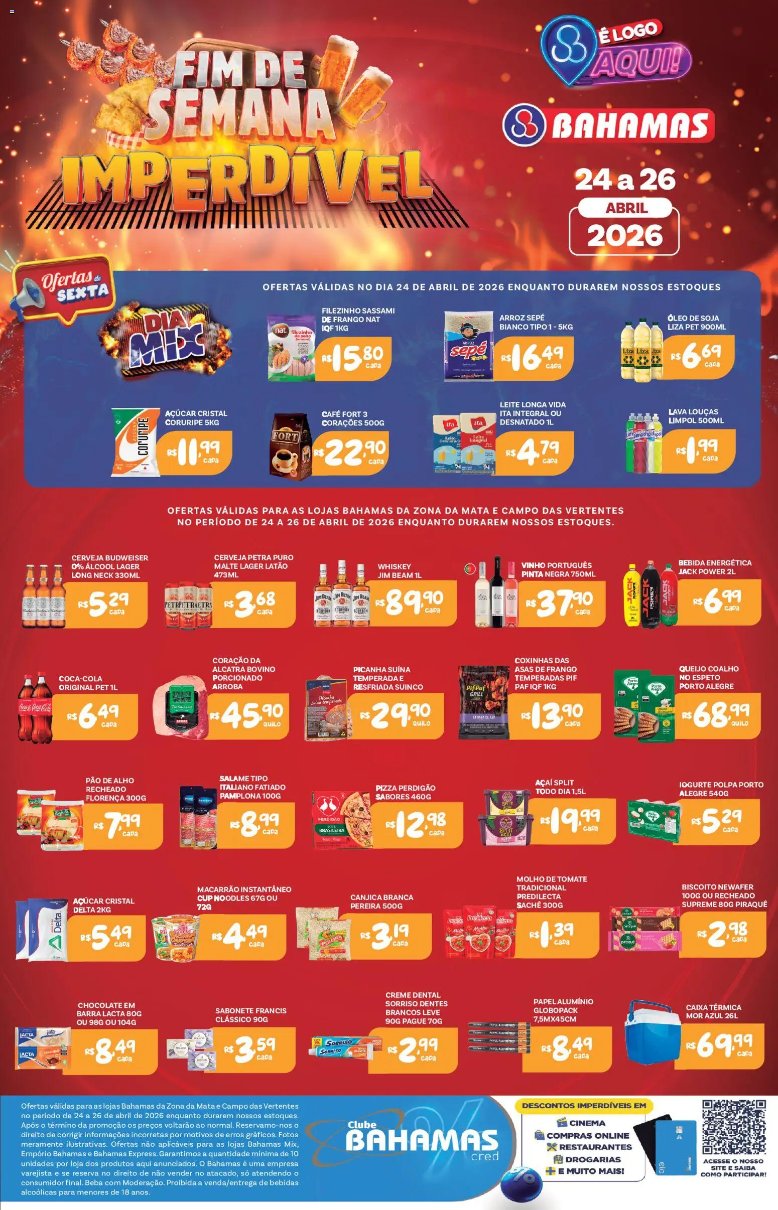 Pré-Visualização do folheto "Bahamas Supermercados ofertas Fim de Semana Imperdível" da loja Bahamas Supermercados válido a partir de 24/04/2026