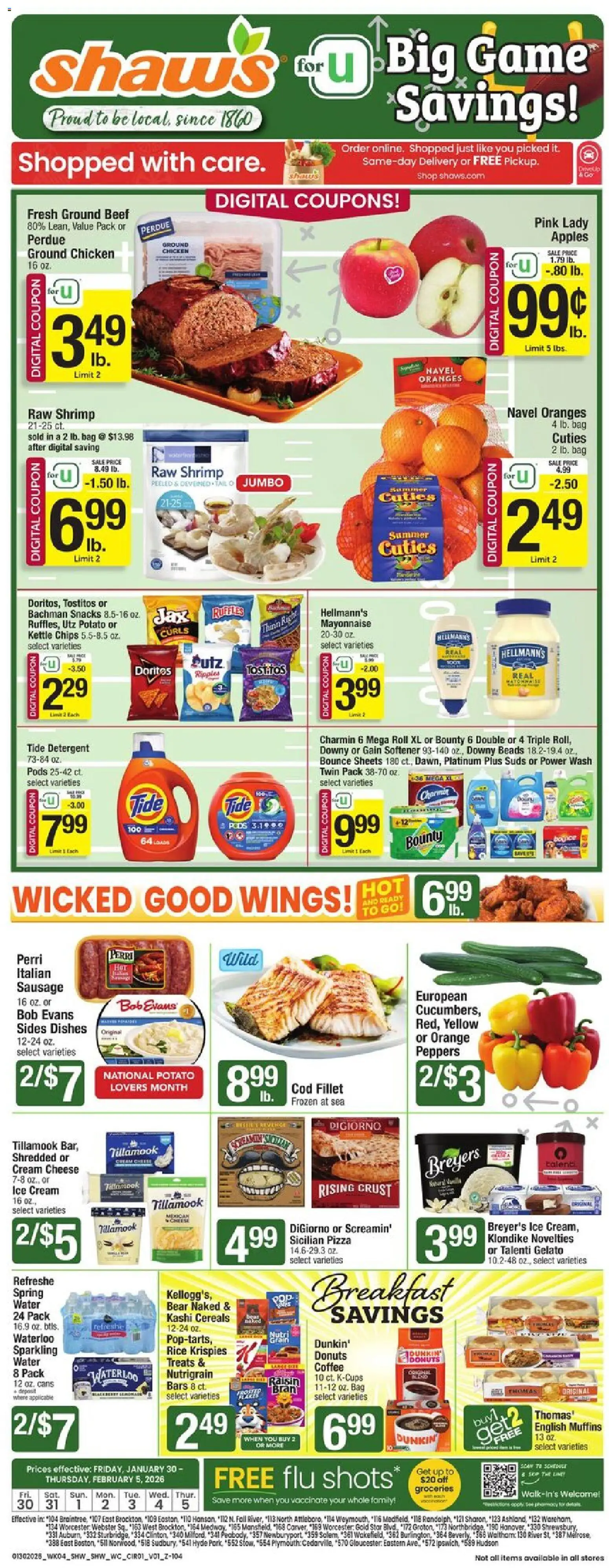Ad Preview of Shaw's Weekly Ad from 01/30/2026