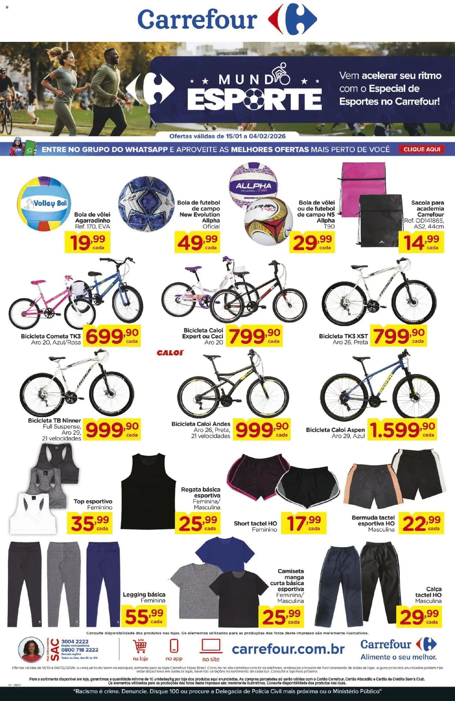 Pré-Visualização do folheto "Ofertas Mundo Esporte" da loja Carrefour válido a partir de 15/01/2026