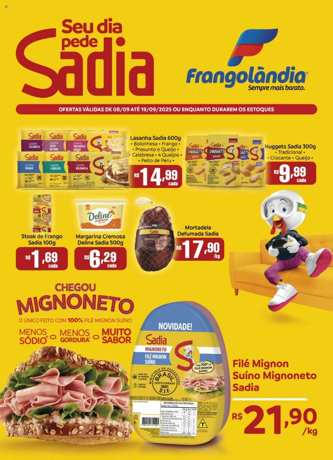 Frangolândia folheto "Ofertas Sadia & Perdigão" válido a partir de 08/09/2025 - número de página 1