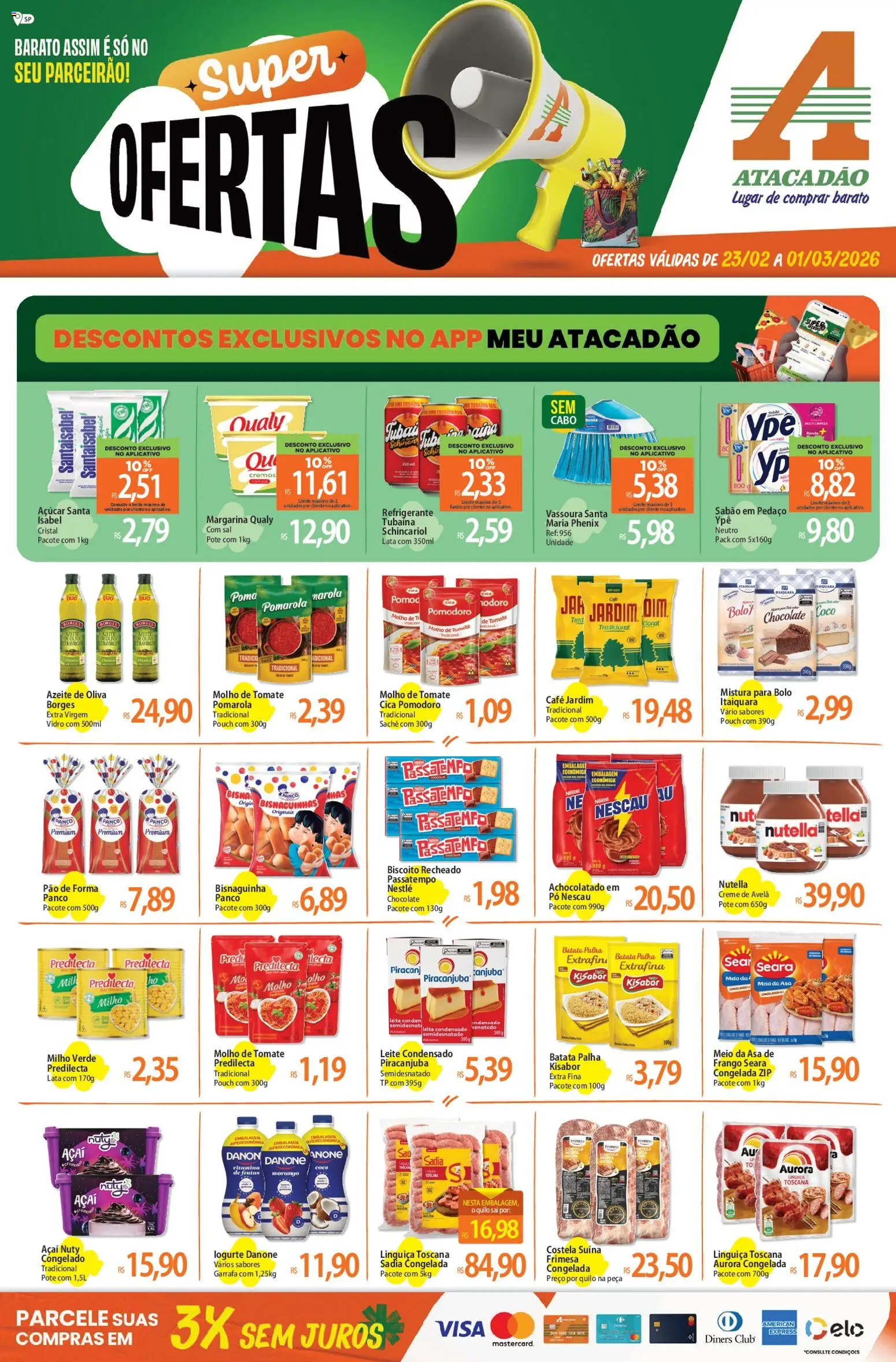 Pré-Visualização do folheto "Ofertas da semana" da loja Atacadão válido a partir de 23/02/2026
