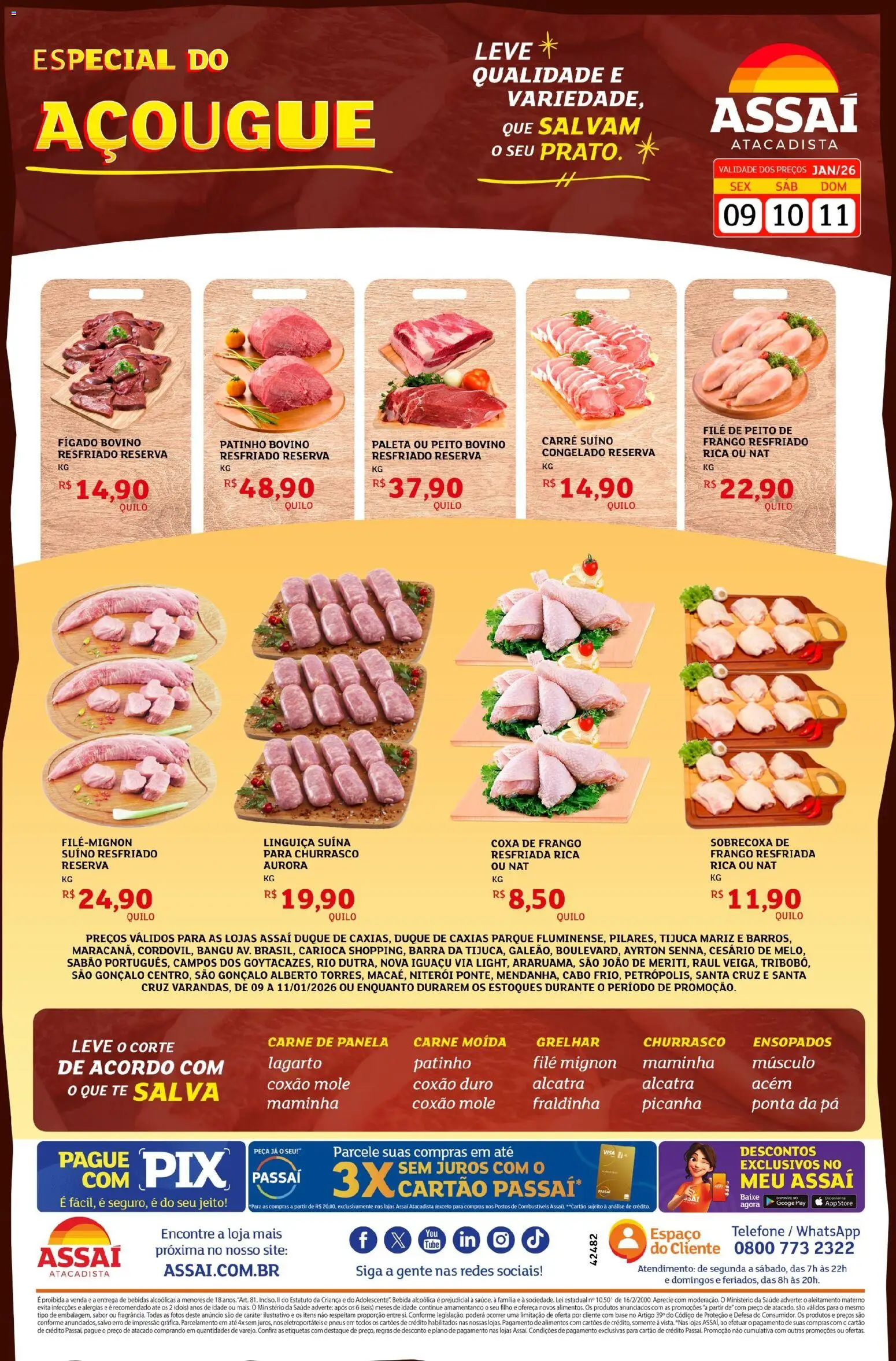 Pré-Visualização do folheto "Encarte - RJ" da loja Assaí Atacadista válido a partir de 09/01/2026