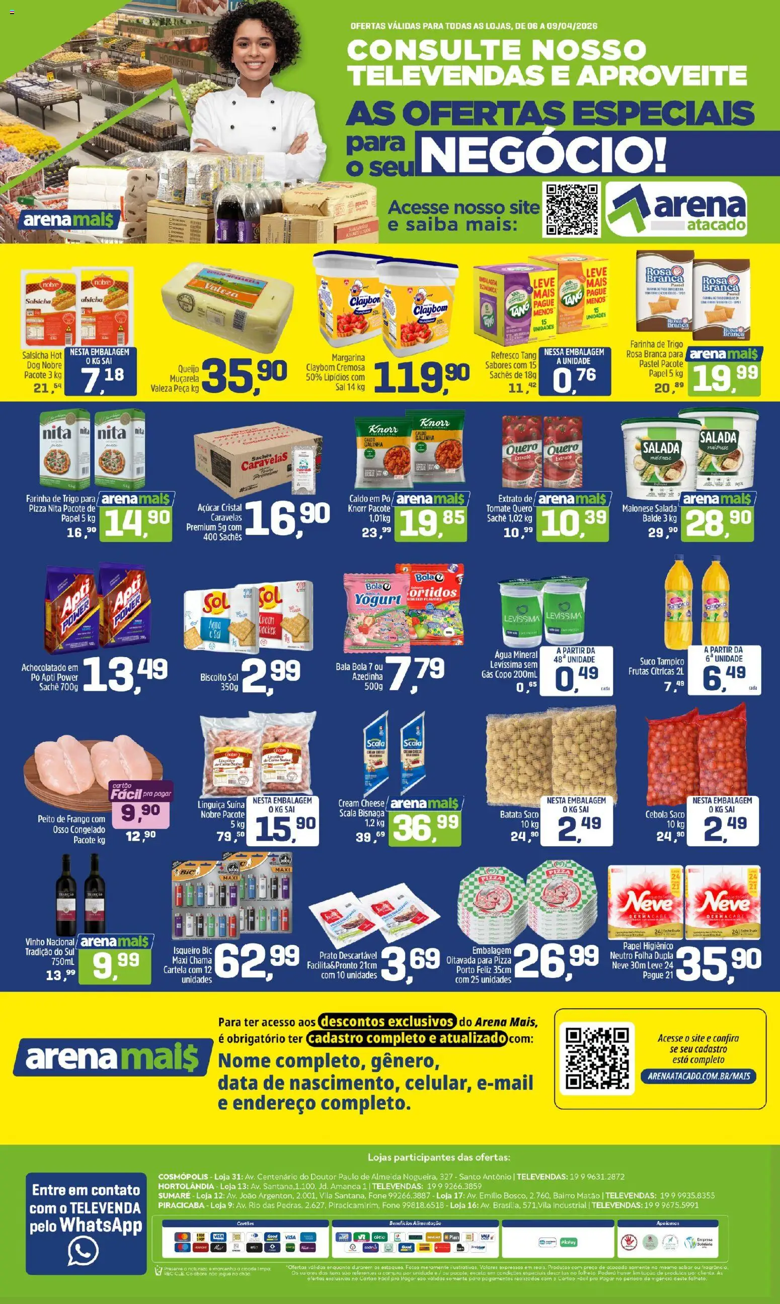 Pré-Visualização do folheto "Arena Atacado ofertas Especiais" da loja Arena Atacado válido a partir de 06/04/2026
