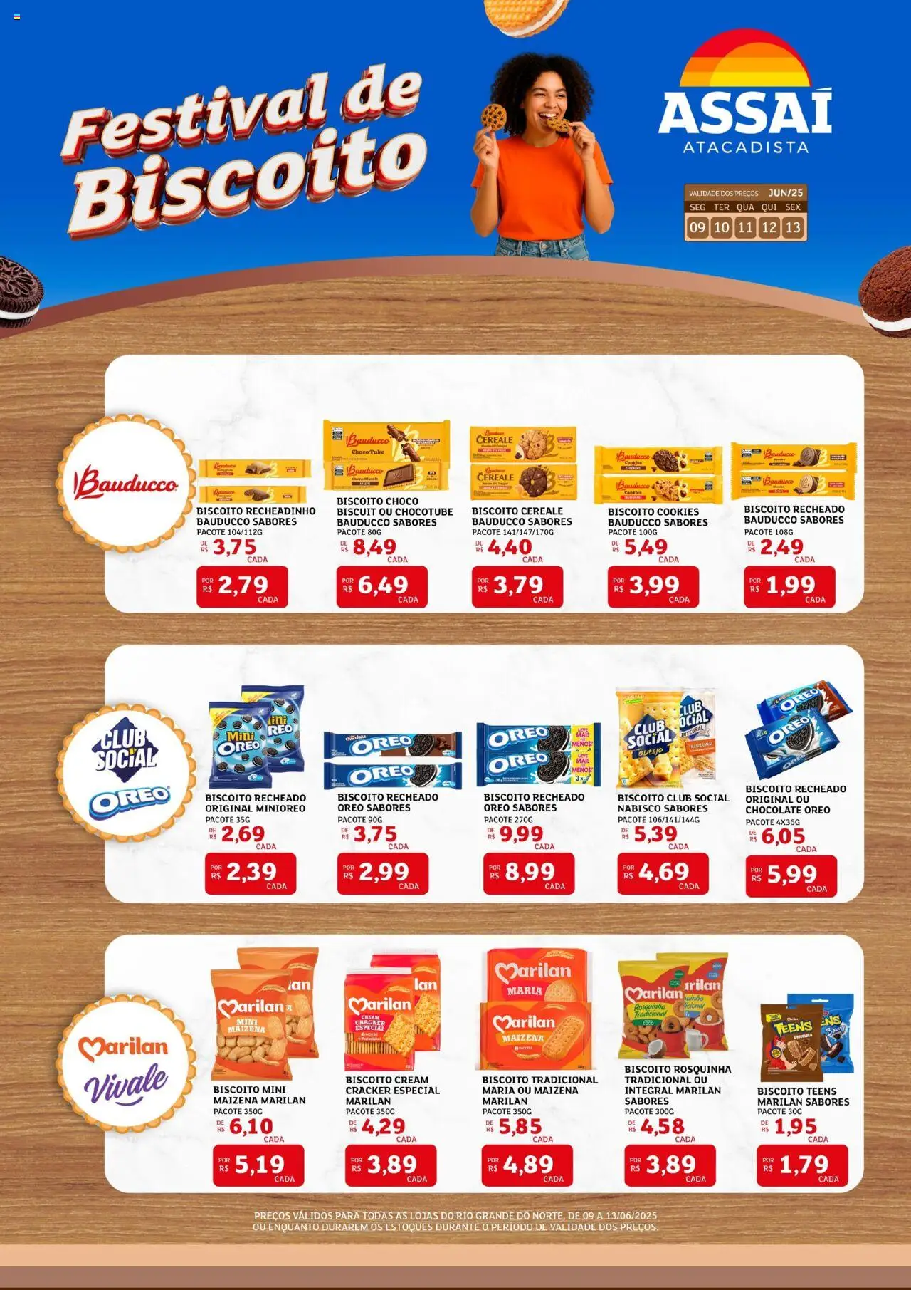 Assaí Atacadista folheto "Encarte - RJ" válido a partir de 09/06/2025 - número de página 1 - Biscoito, Chocolate, Rosquinha, Cookies, Biscoito recheado
