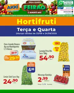 Pré-Visualização do folheto "Ofertas Hortifruti" da loja Akki Atacadista válido a partir de 23/09/2025