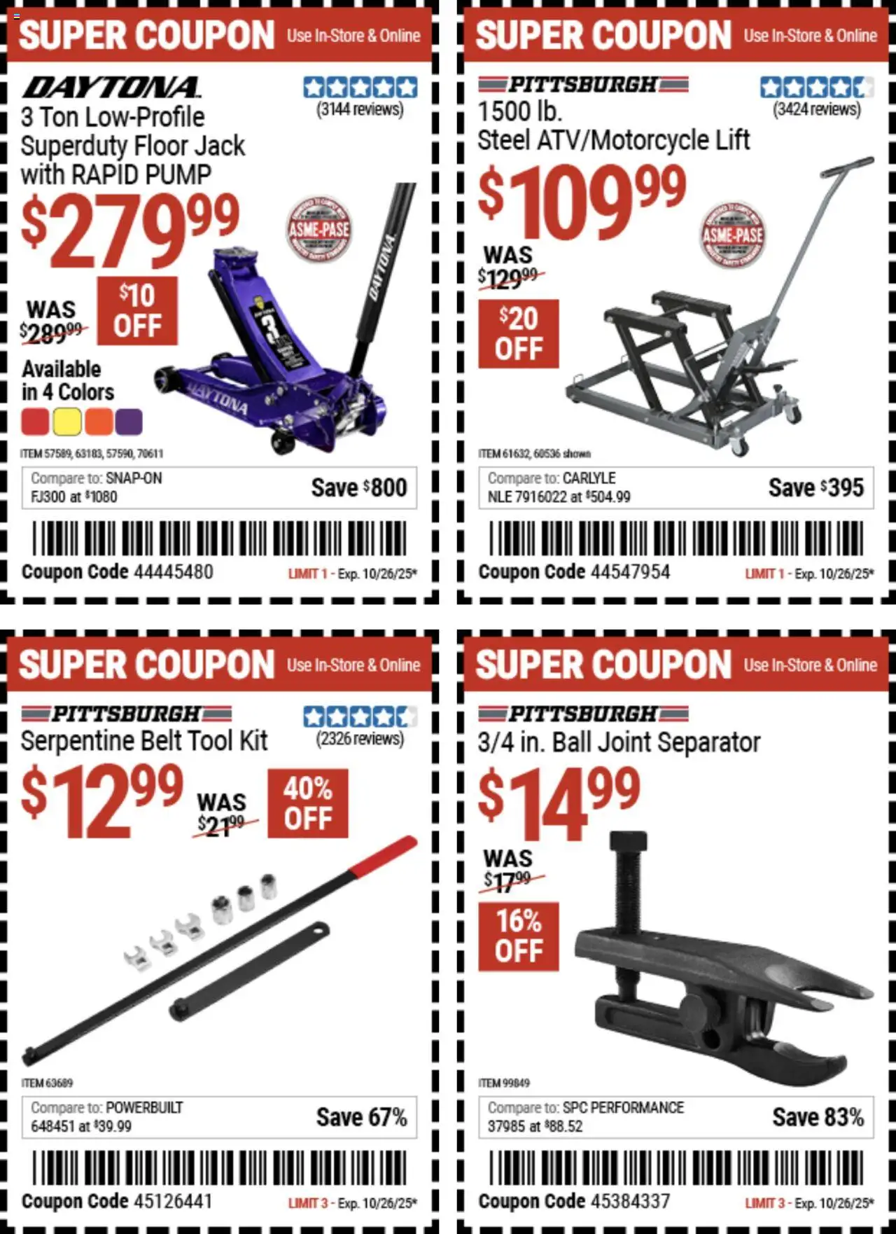 Ad Preview of Harbor Freight Coupon Deals from 10/13/2025
