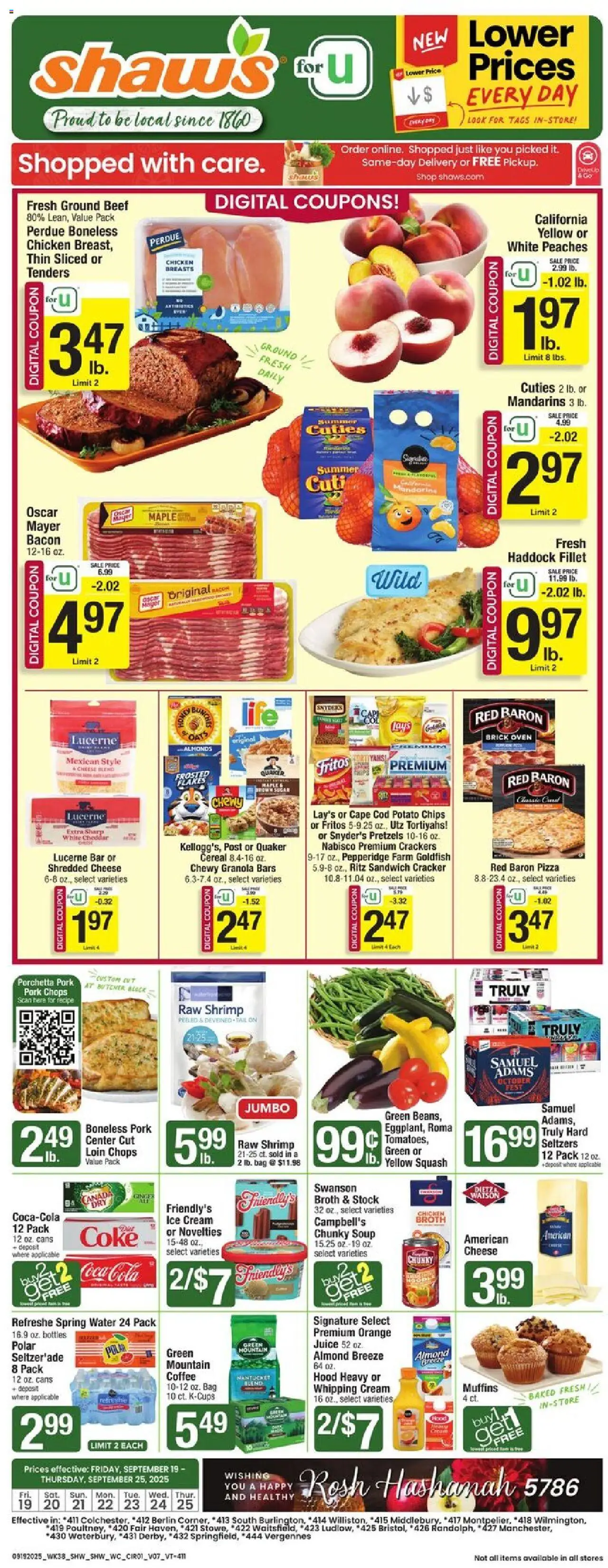 Shaw's Weekly Ad - VT from 09/19/2025 - Flyer - Page number 1