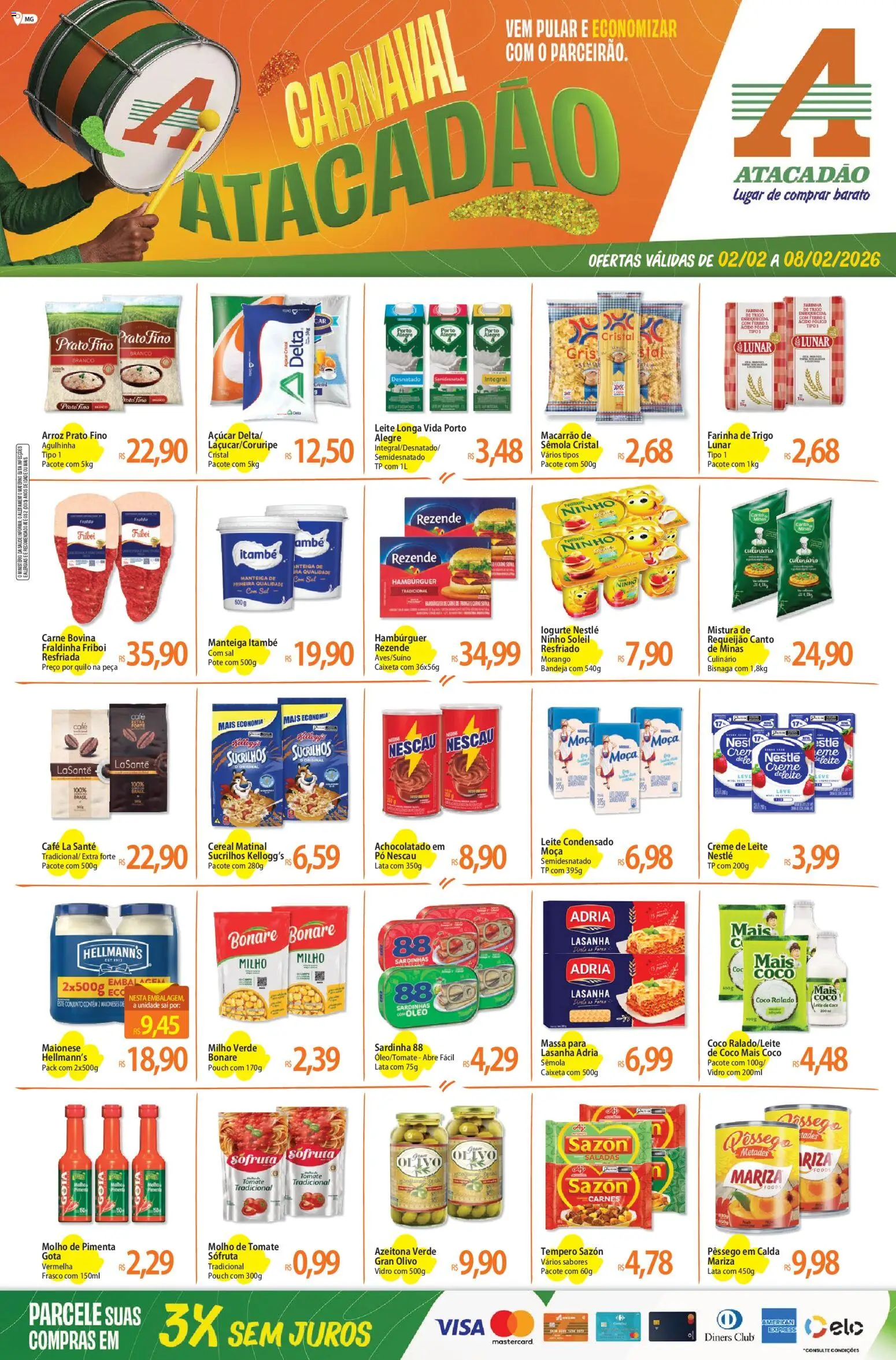 Pré-Visualização do folheto "Ofertas - MG" da loja Atacadão válido a partir de 02/02/2026