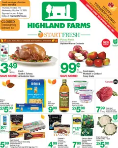 Un aperçu du dépliant Weekly flyer / circulaire du magasin Highland Farms est valide à partir 2 oct. 2025