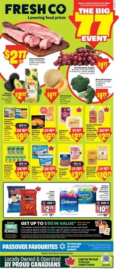 Un aperçu du dépliant FreshCo weekly flyer / circulaire du magasin FreshCo est valide à partir 12 mars 2026