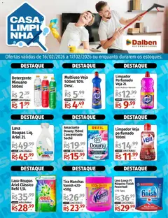 Pré-Visualização do folheto "Ofertas Casa Limpinha" da loja Supermercado Dalben válido a partir de 16/02/2026