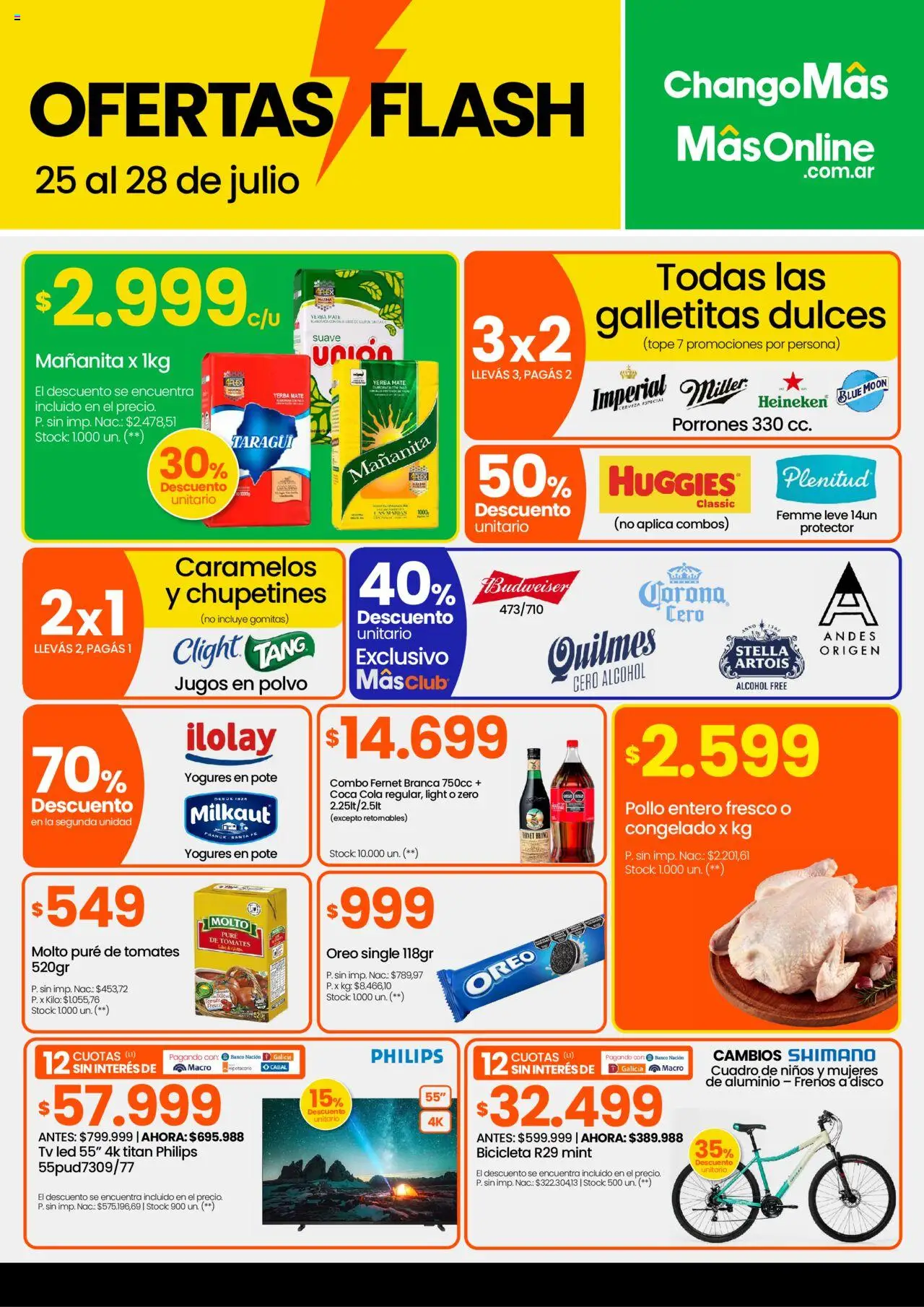 Changomas Ofertas flash del 25/07/2025 >> Catálogo - Fernet, Yerba, Tomates, Gomitas, Heineken, Dulces, Puré, Pollo entero