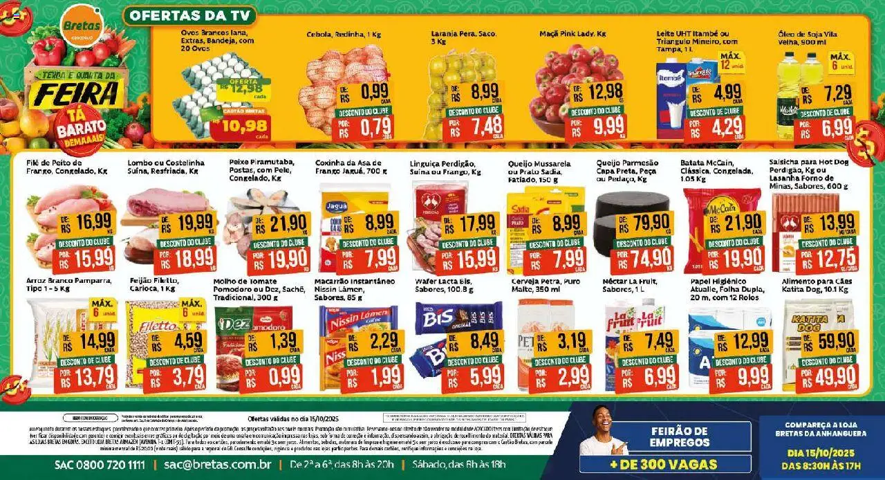 Bretas folheto "Ofertas do Dia" válido a partir de 15/10/2025 - número de página 1