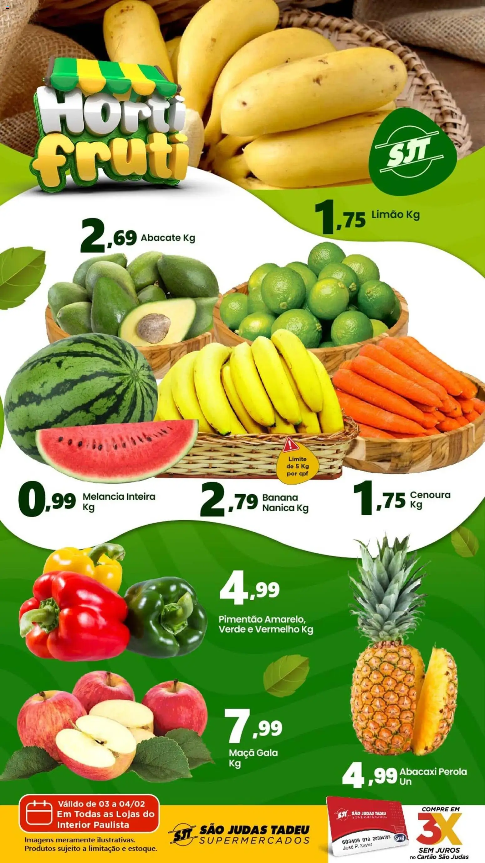 Pré-Visualização do folheto "Ofertas Hortifruti" da loja São Judas Tadeu válido a partir de 03/02/2026