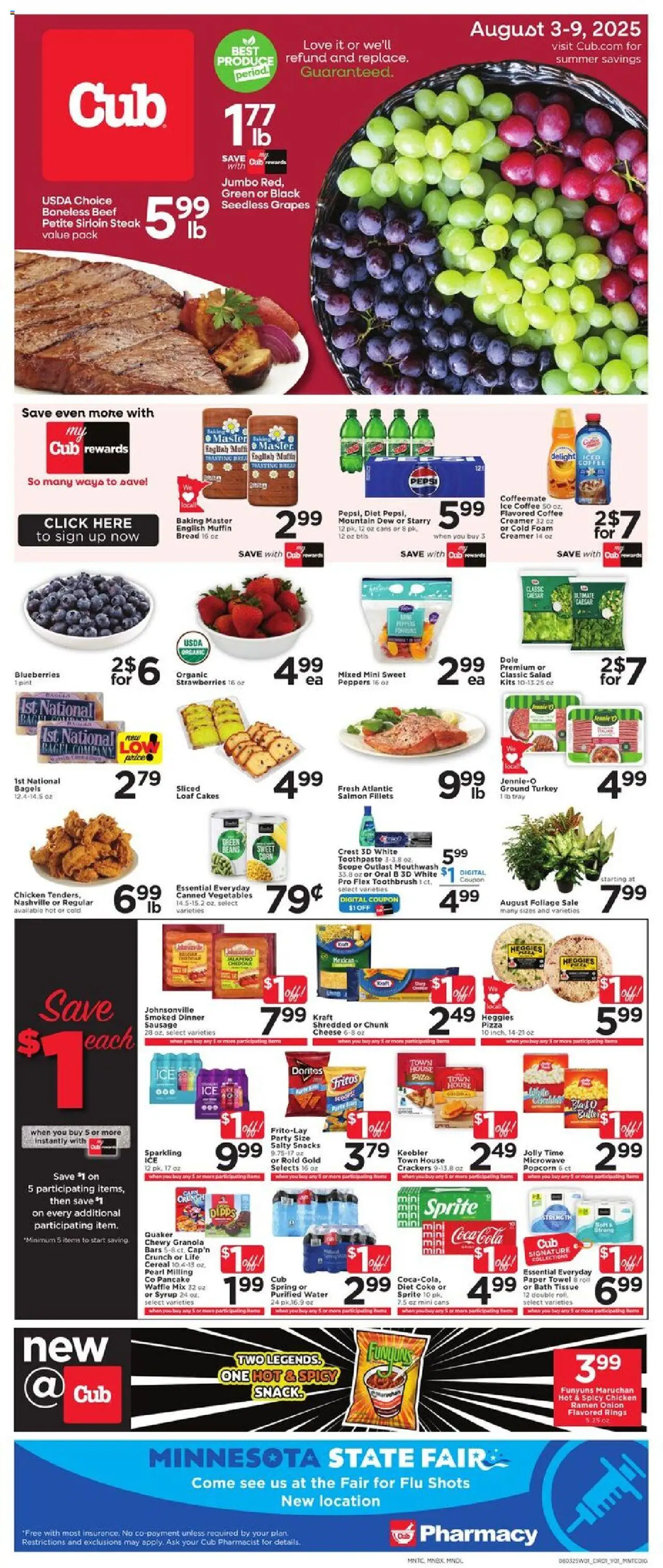 Cub Foods Weekly Savings - MN from 08/03/2025 - Flyer - Page number 1