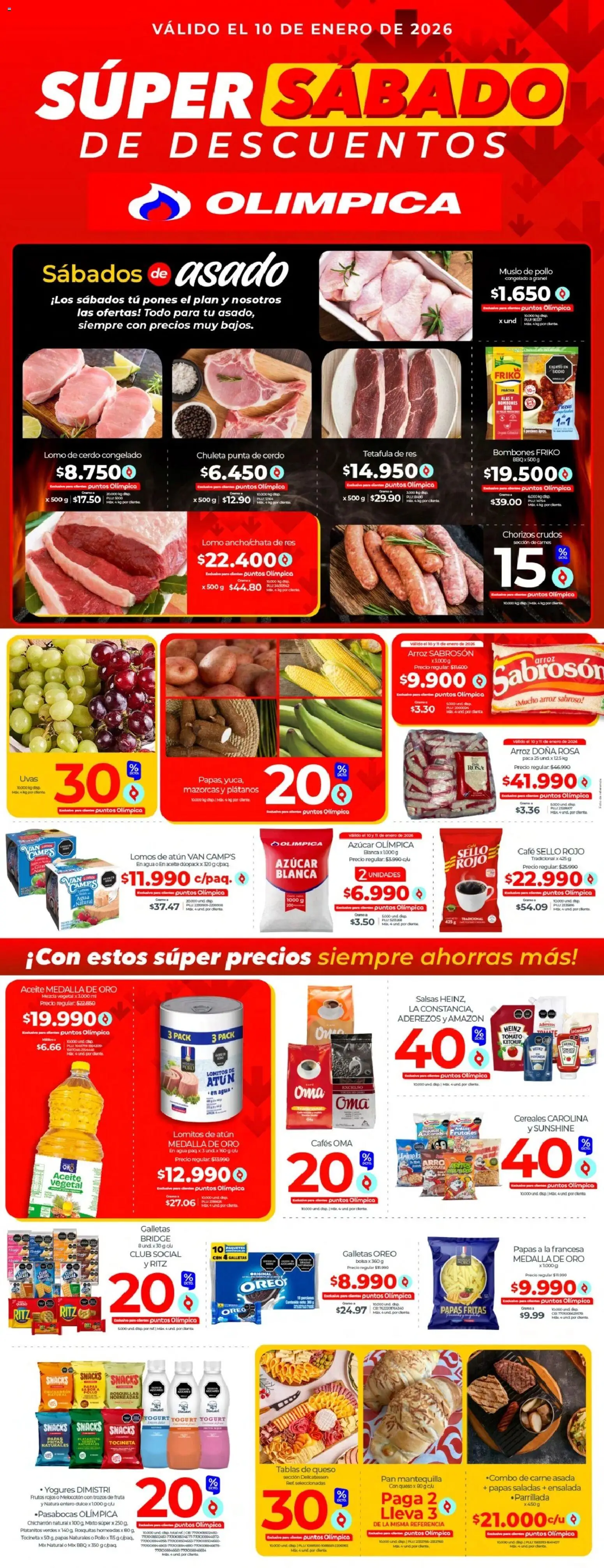  Vista previa del prospecto Super Sábado del almacen Olímpica válida del 08/01/2026 al 10/01/2026