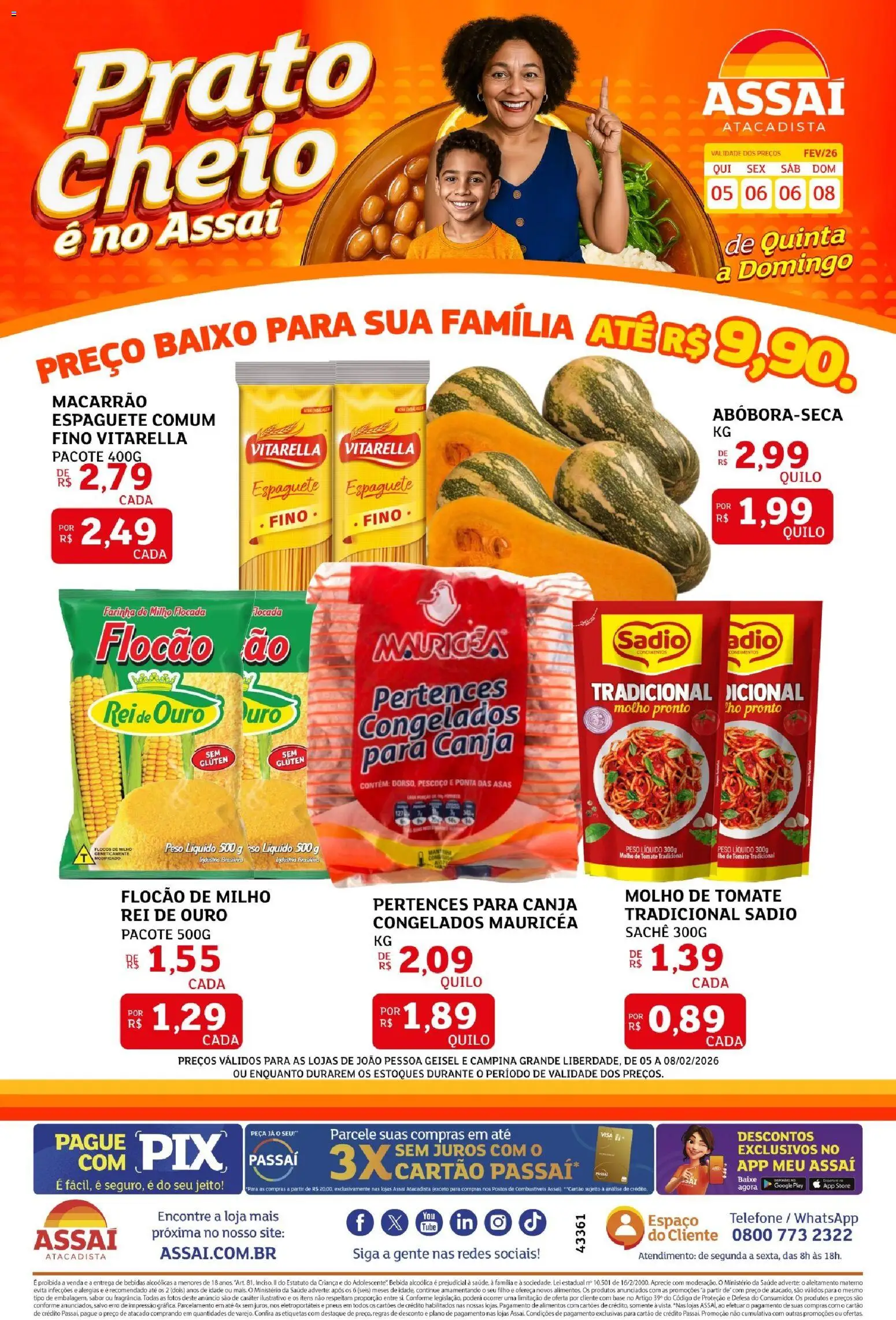 Pré-Visualização do folheto "Encarte - PB" da loja Assaí Atacadista válido a partir de 05/02/2026
