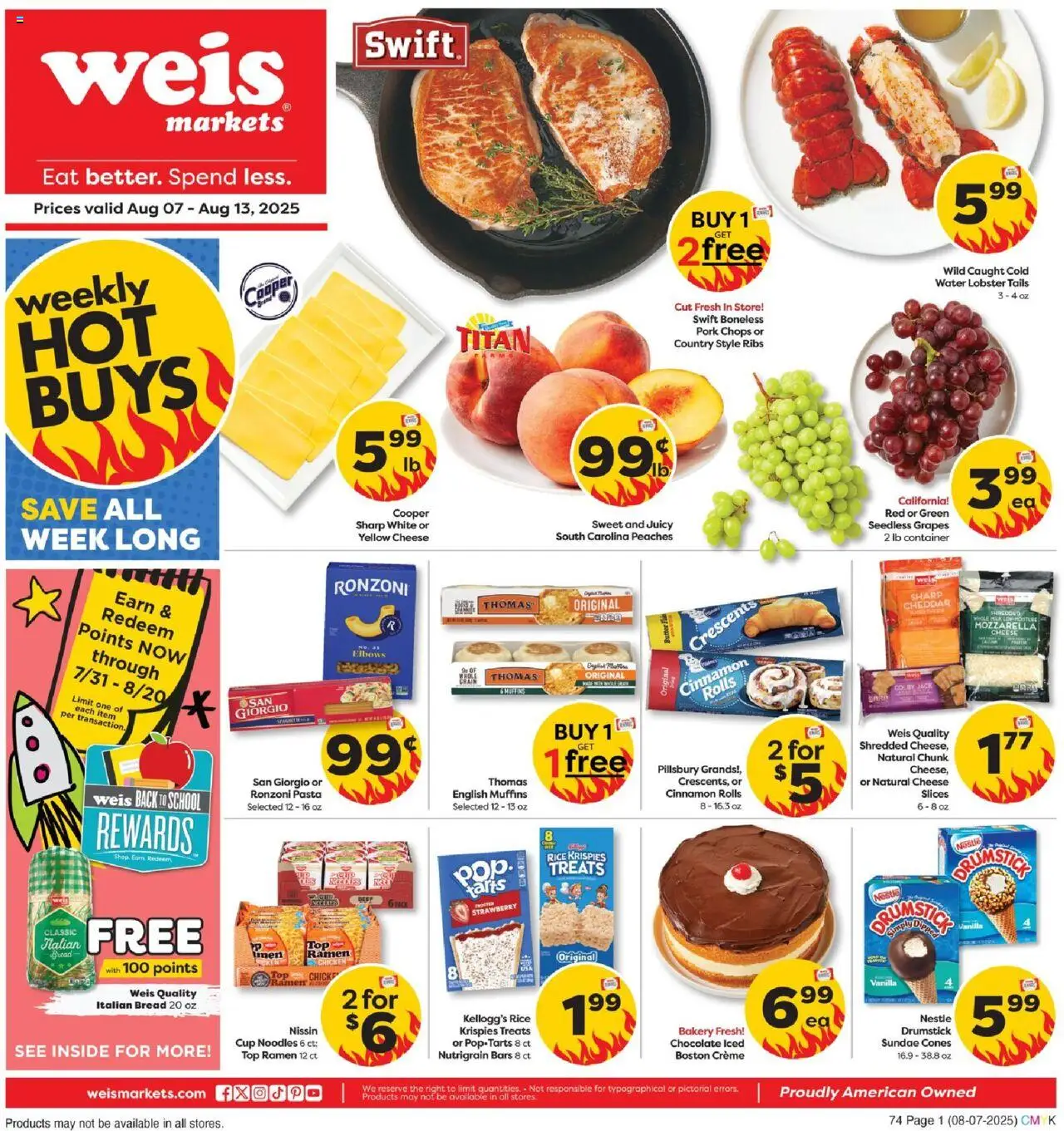 Weis Weekly Circular - DE from 08/07/2025 - Flyer - Page number 1