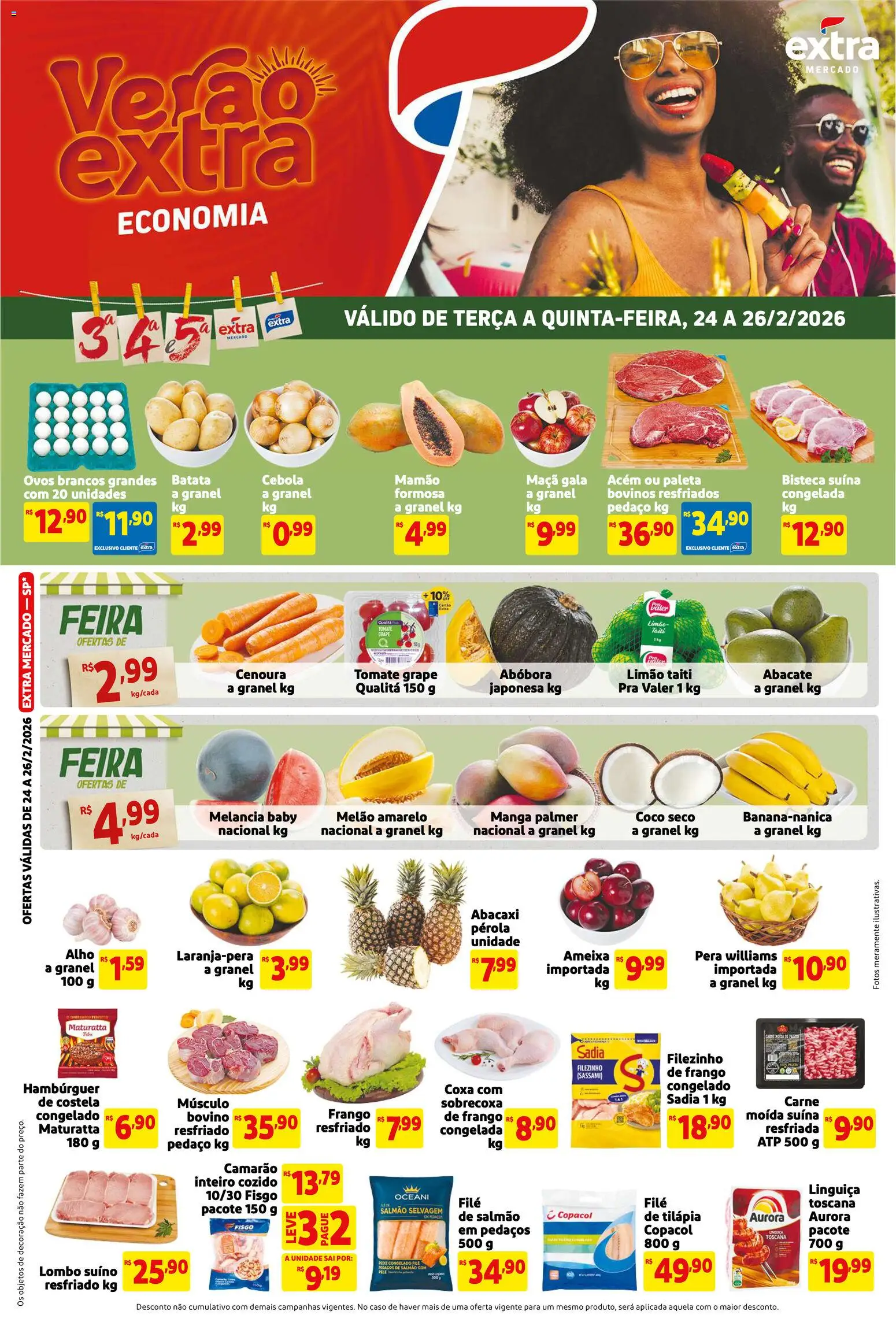 Pré-Visualização do folheto "Ofertas de Mercado Terça e Quinta" da loja Extra válido a partir de 24/02/2026