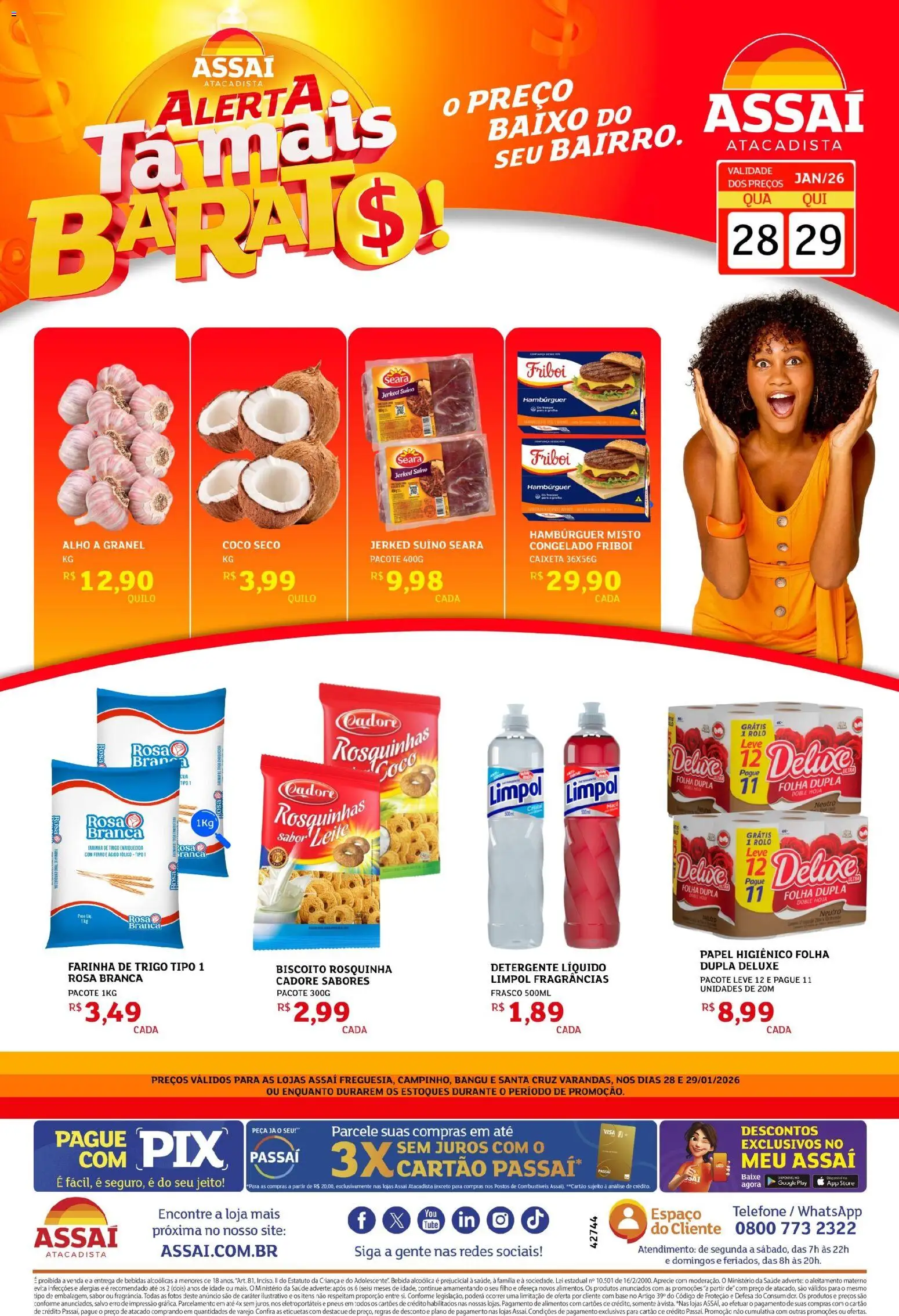 Pré-Visualização do folheto "Encarte - RJ" da loja Assaí Atacadista válido a partir de 28/01/2026