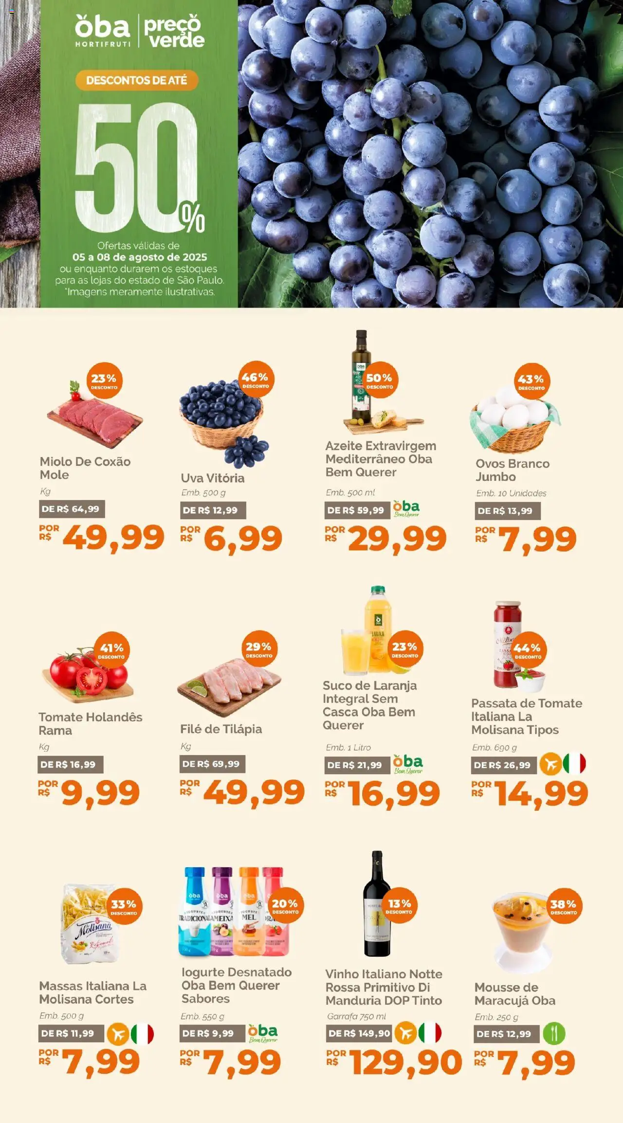 Oba Hortifruti folheto "Ofertas da semana" válido a partir de 05/08/2025 - número de página 1