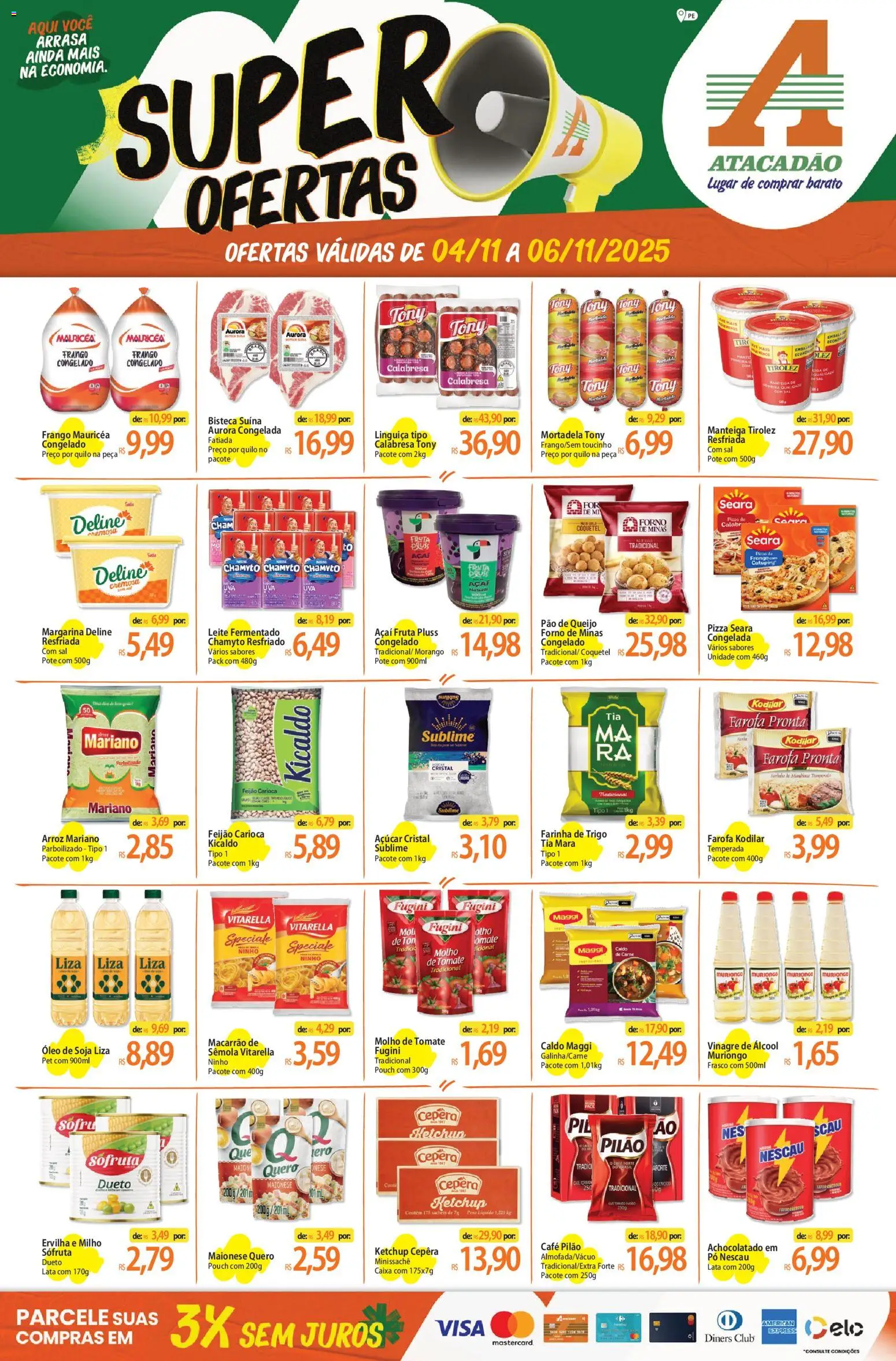 Pré-Visualização do folheto "Ofertas - PE" da loja Atacadão válido a partir de 04/11/2025
