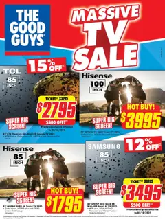 Preview of catalogue Massive TV Sale from shop The Good Guys valid 24/09/2025