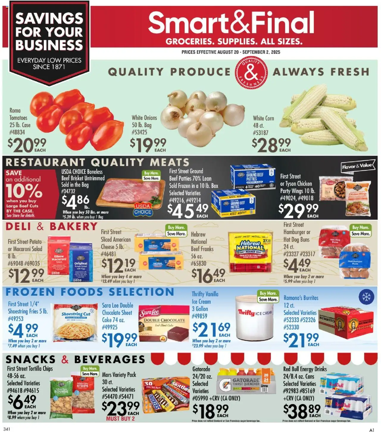 Smart & Final Business & Club Savings from 08/19/2025 - Flyer - Page number 1