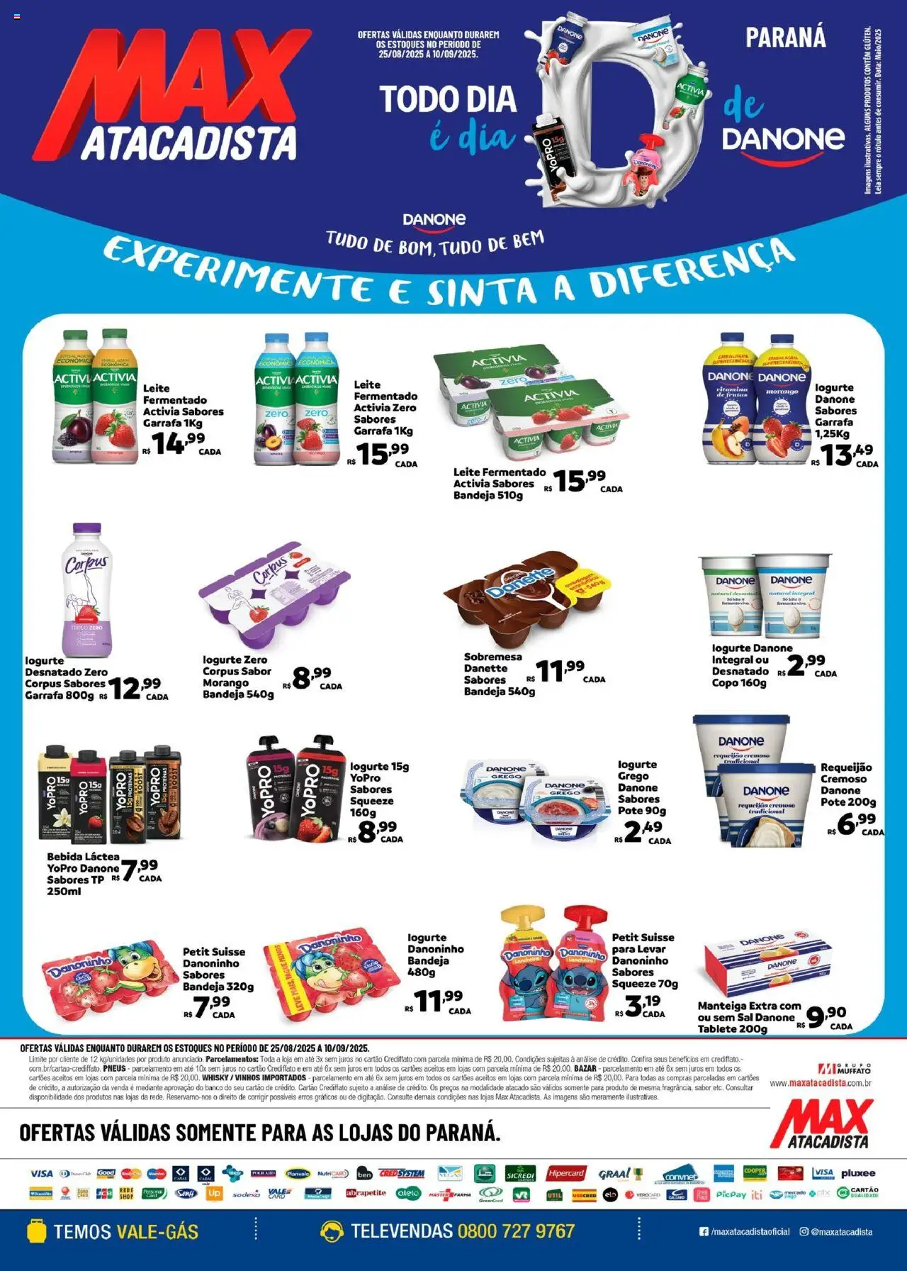 Max Atacadista folheto "Ofertas Danone" válido a partir de 25/08/2025 - número de página 1