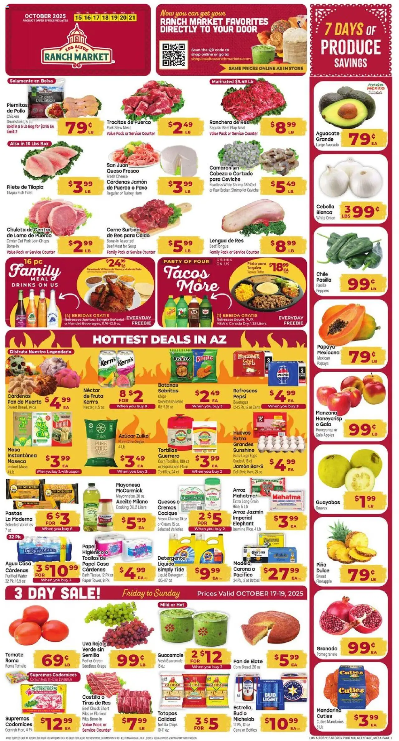 Cardenas Weekly Ad - AZ from 10/15/2025 - Flyer - Page number 1 - Box, Chips, Corn, Onion, Beef, Bag, Detergent, Chicken