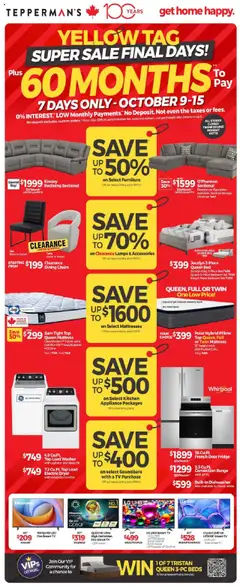 Preview of leaflet Weekly flyer / circulaire from shop Tepperman's is valid from Oct 09, 2025